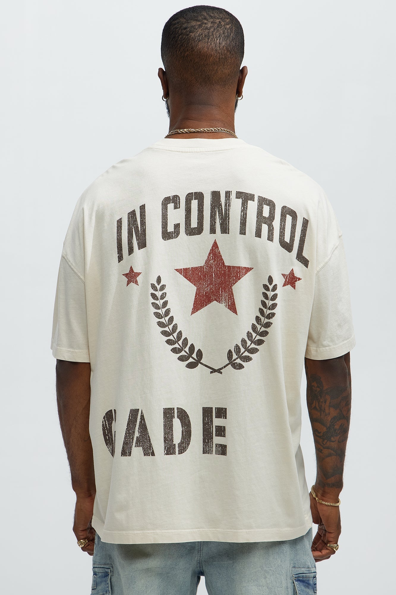 Rebel In Control Oversized Short Sleeve Tee - Cream image 7
