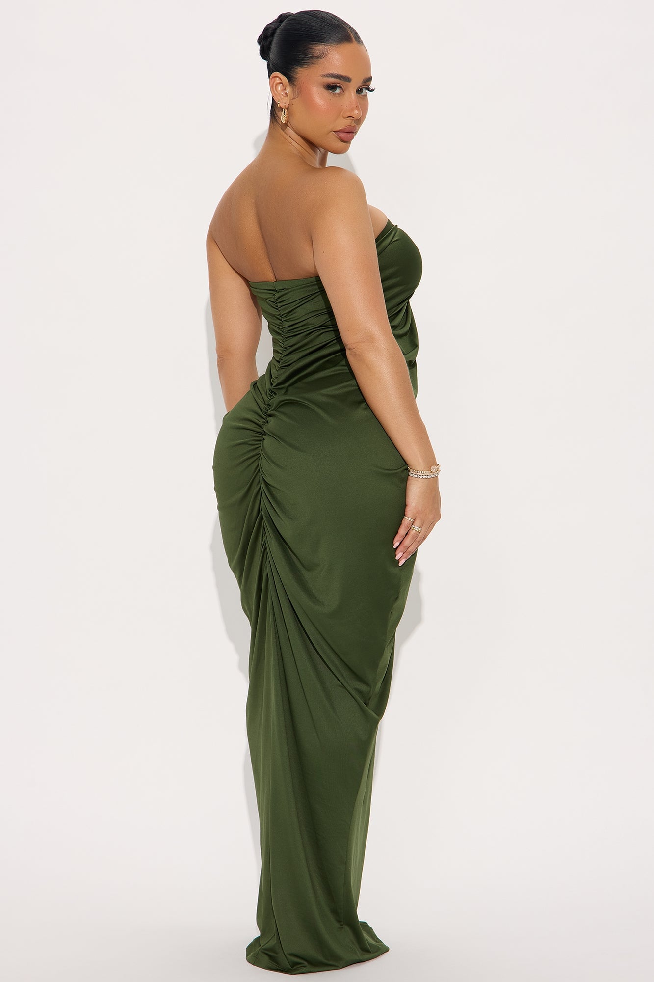 Noelle Strapless Maxi Dress - Olive image 6