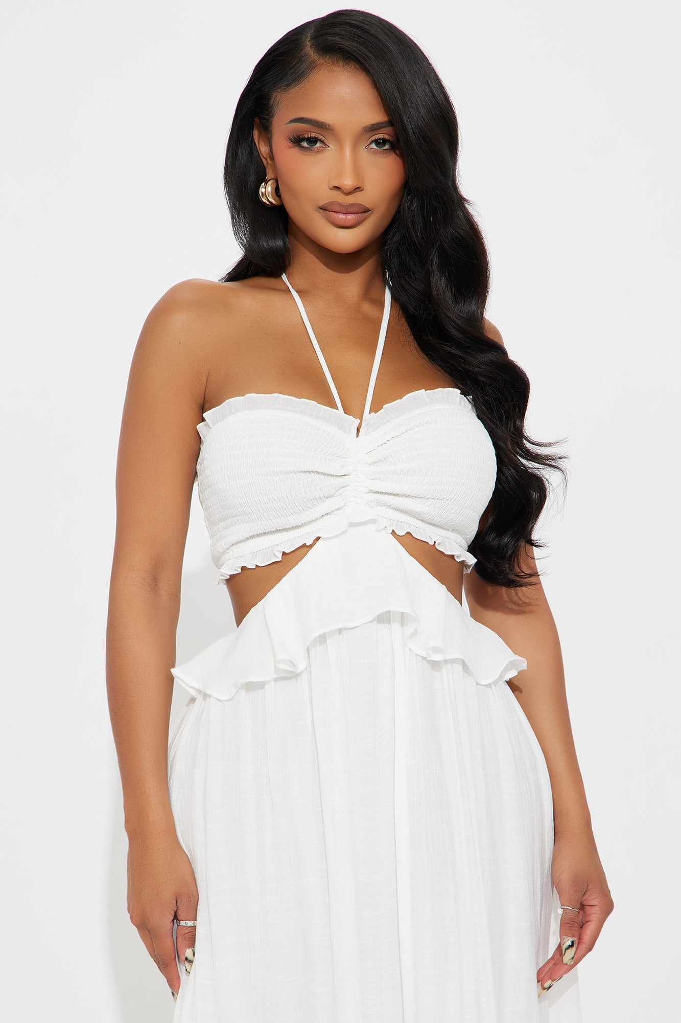 Solana Gauze Maxi Dress - White image 5