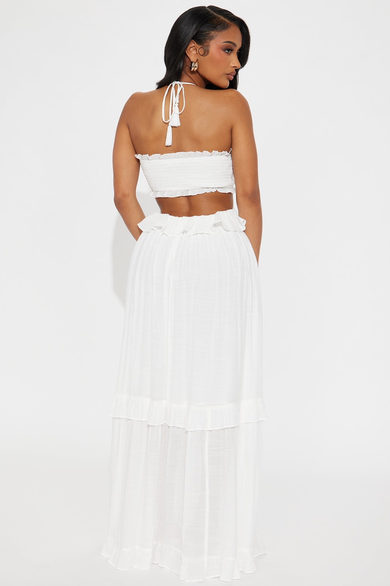 Solana Gauze Maxi Dress - White image 6