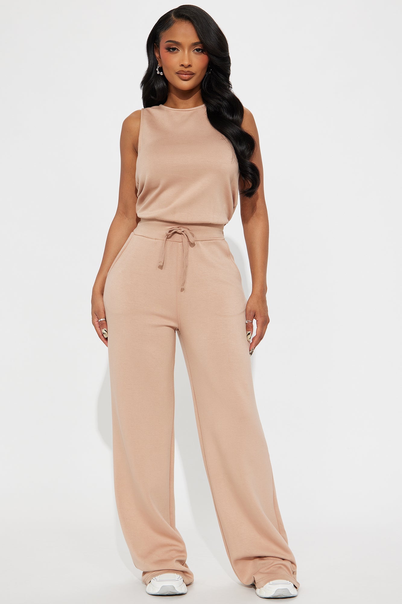 Judith Wide Leg Jumpsuit - Tan image 4