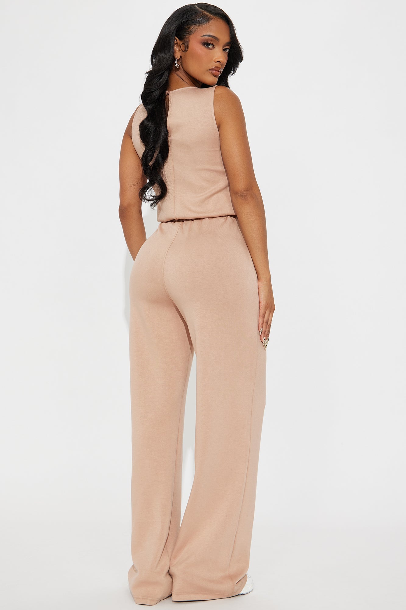 Judith Wide Leg Jumpsuit - Tan image 6