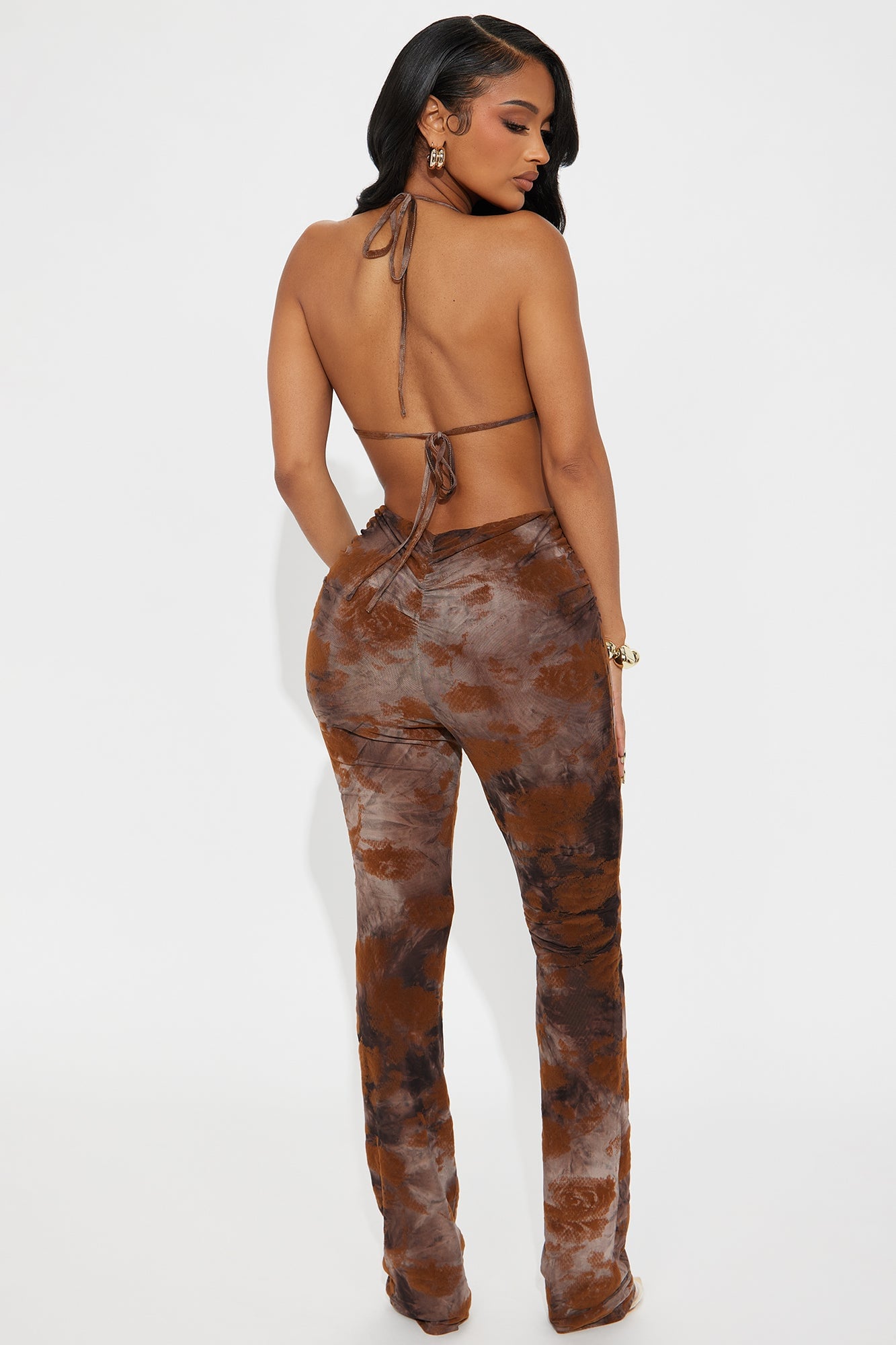 Another Late Night Mesh Jumpsuit - Brown image 3