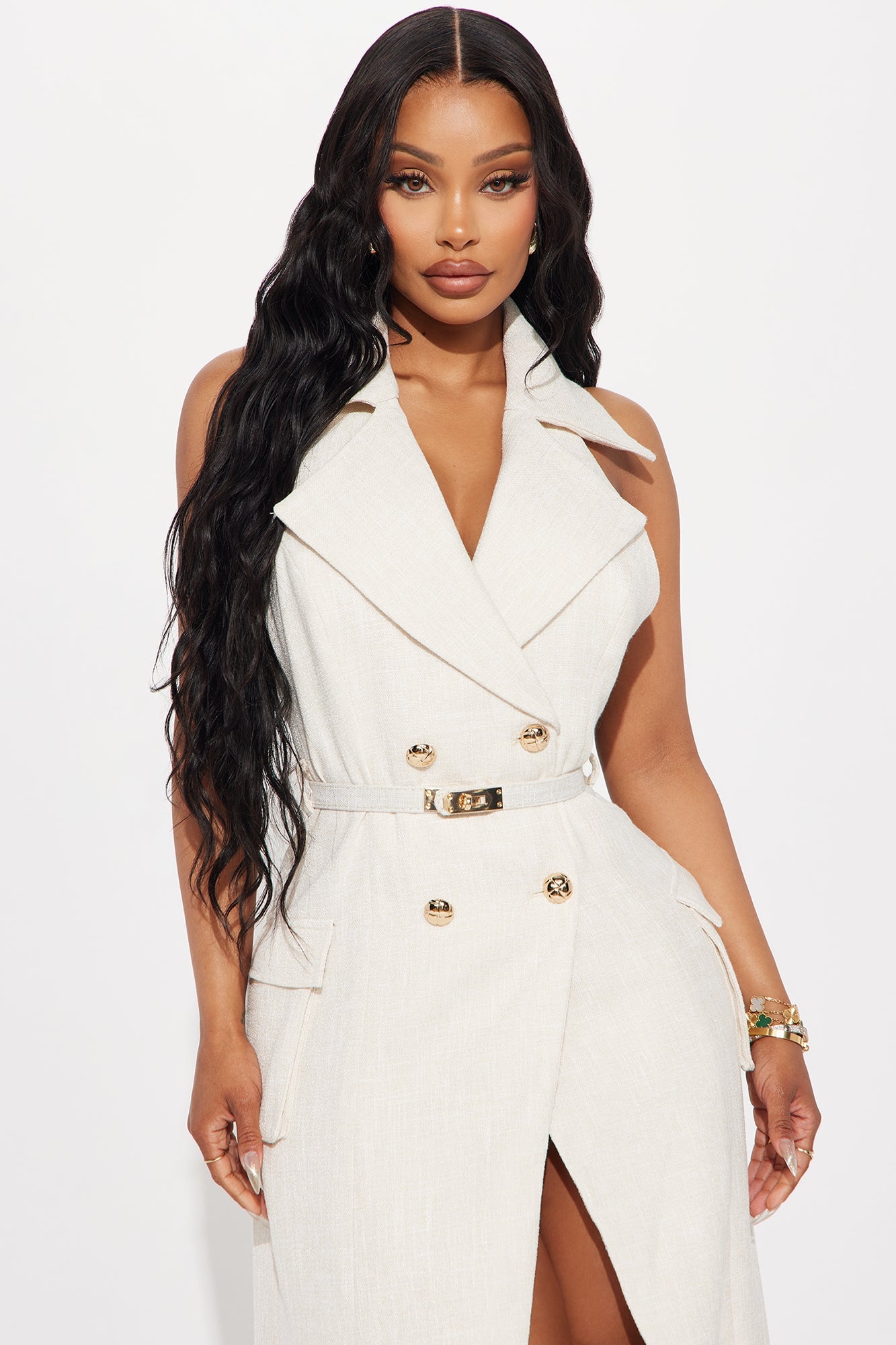 All Business Twill Maxi Dress - Cream image 2
