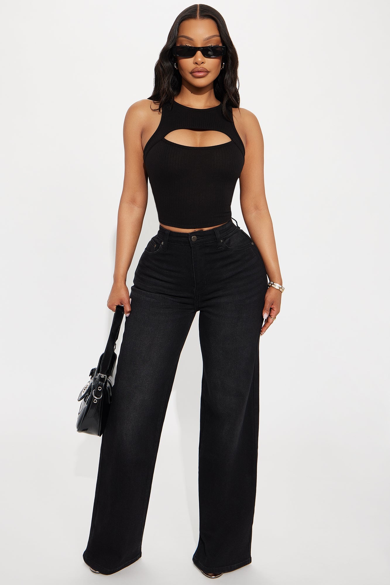 Everyday Basic Straight Leg Denim Jeans - Black image 4