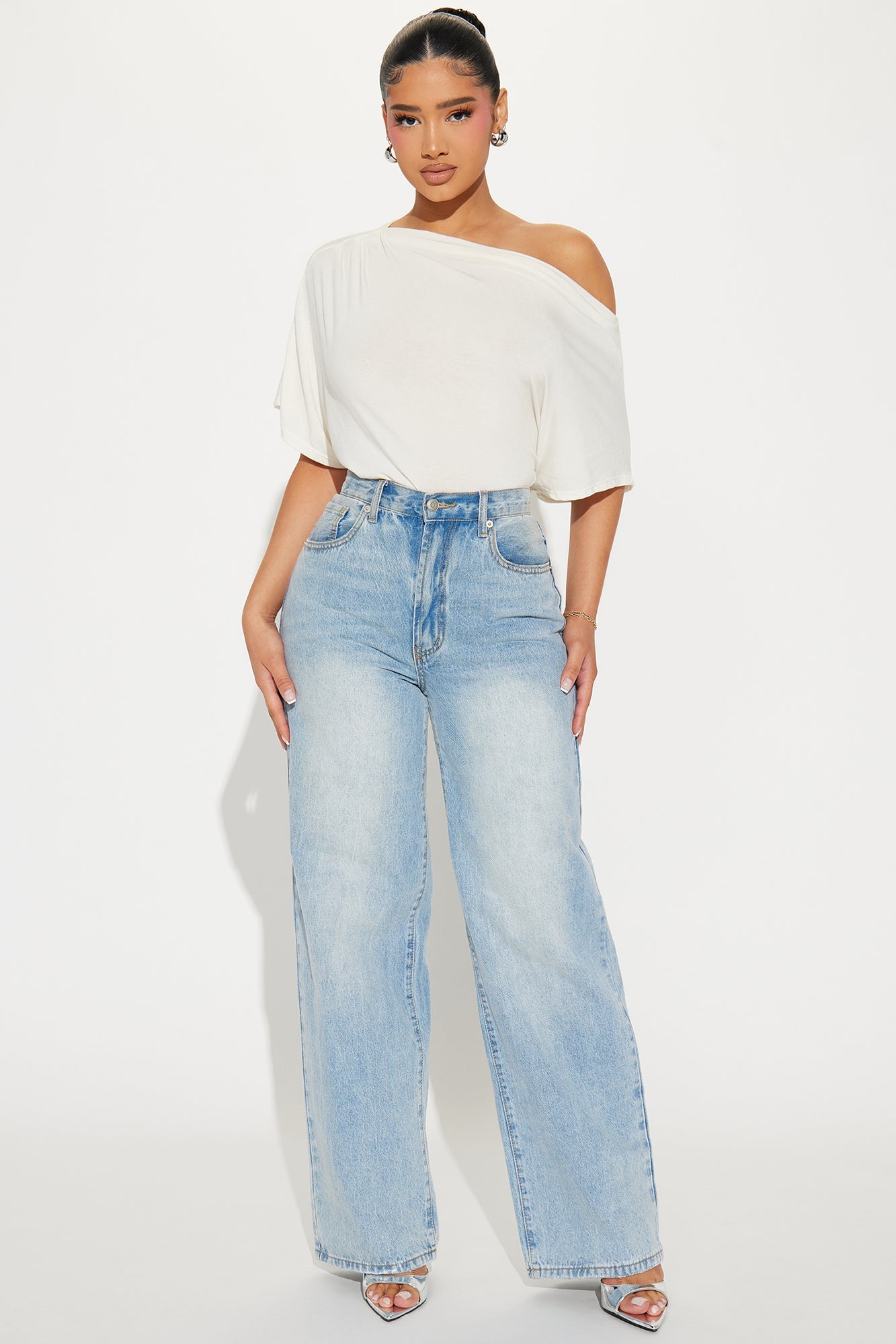 Flatter Me Off Shoulder Bodysuit - Ivory image 7