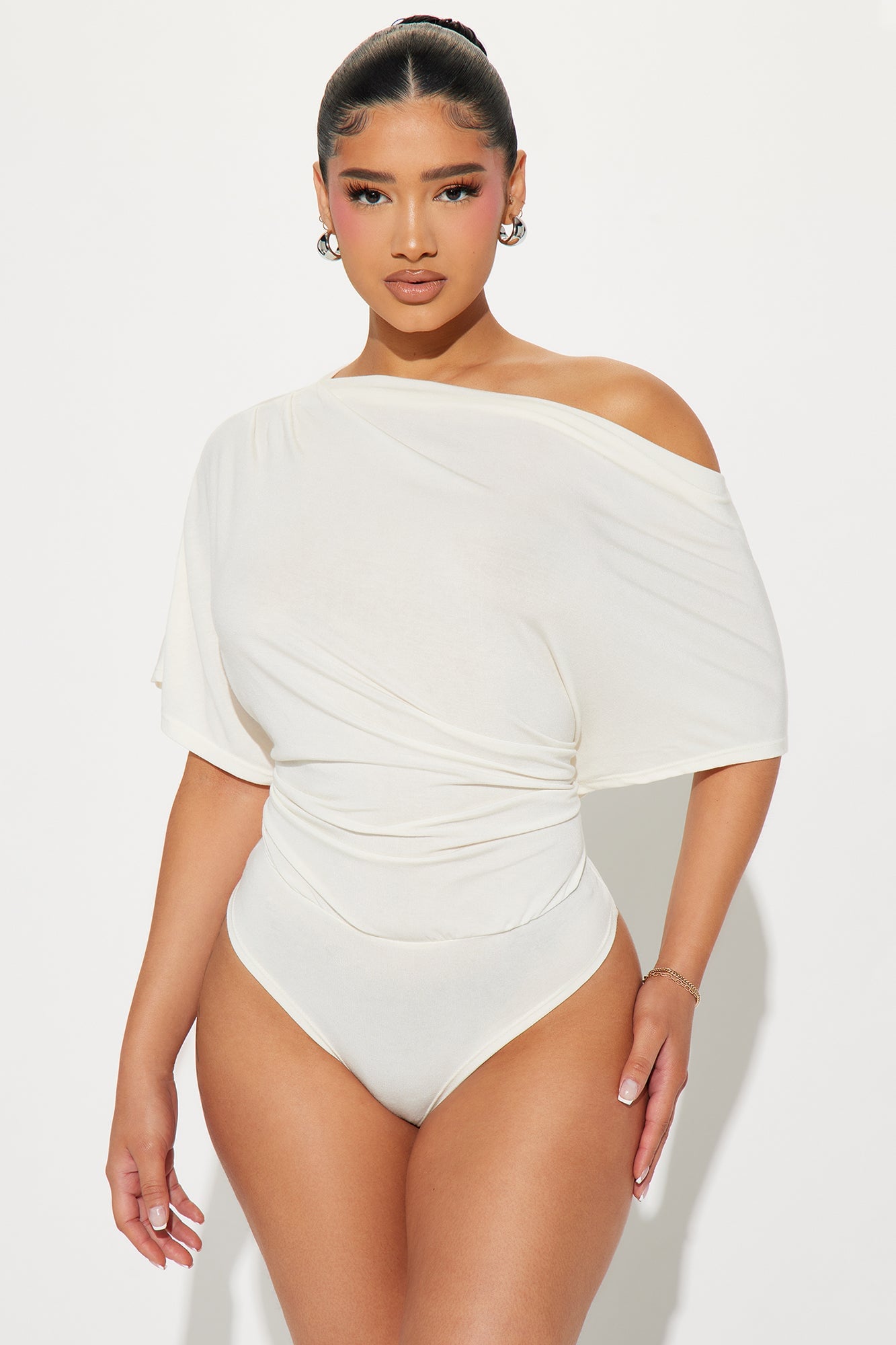 Flatter Me Off Shoulder Bodysuit - Ivory image 5