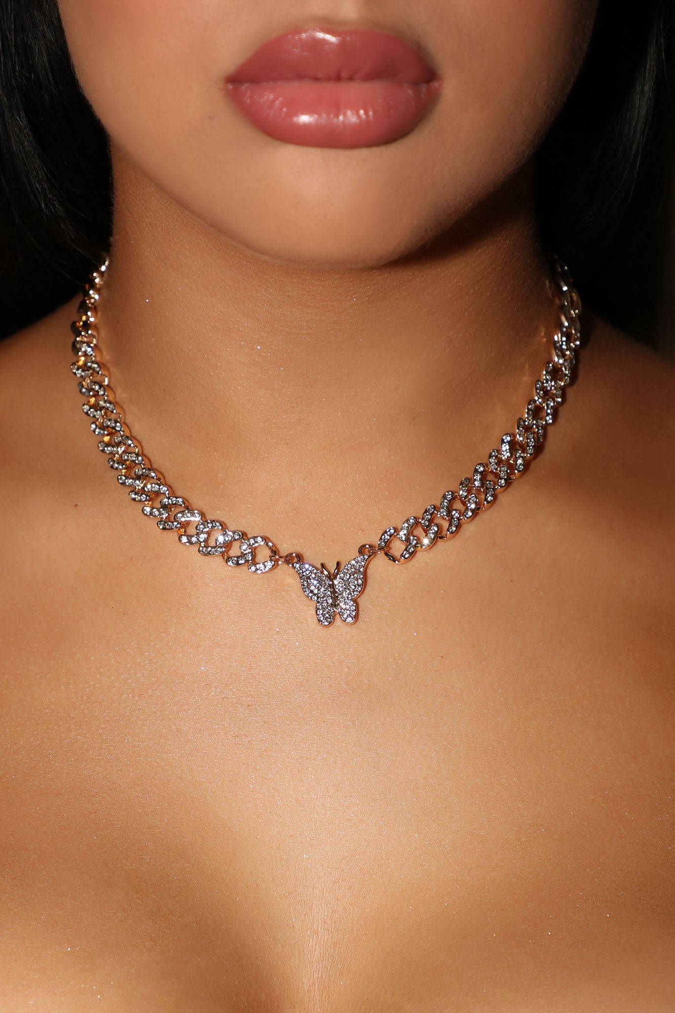Icy Butterfly Necklace - Gold image 1