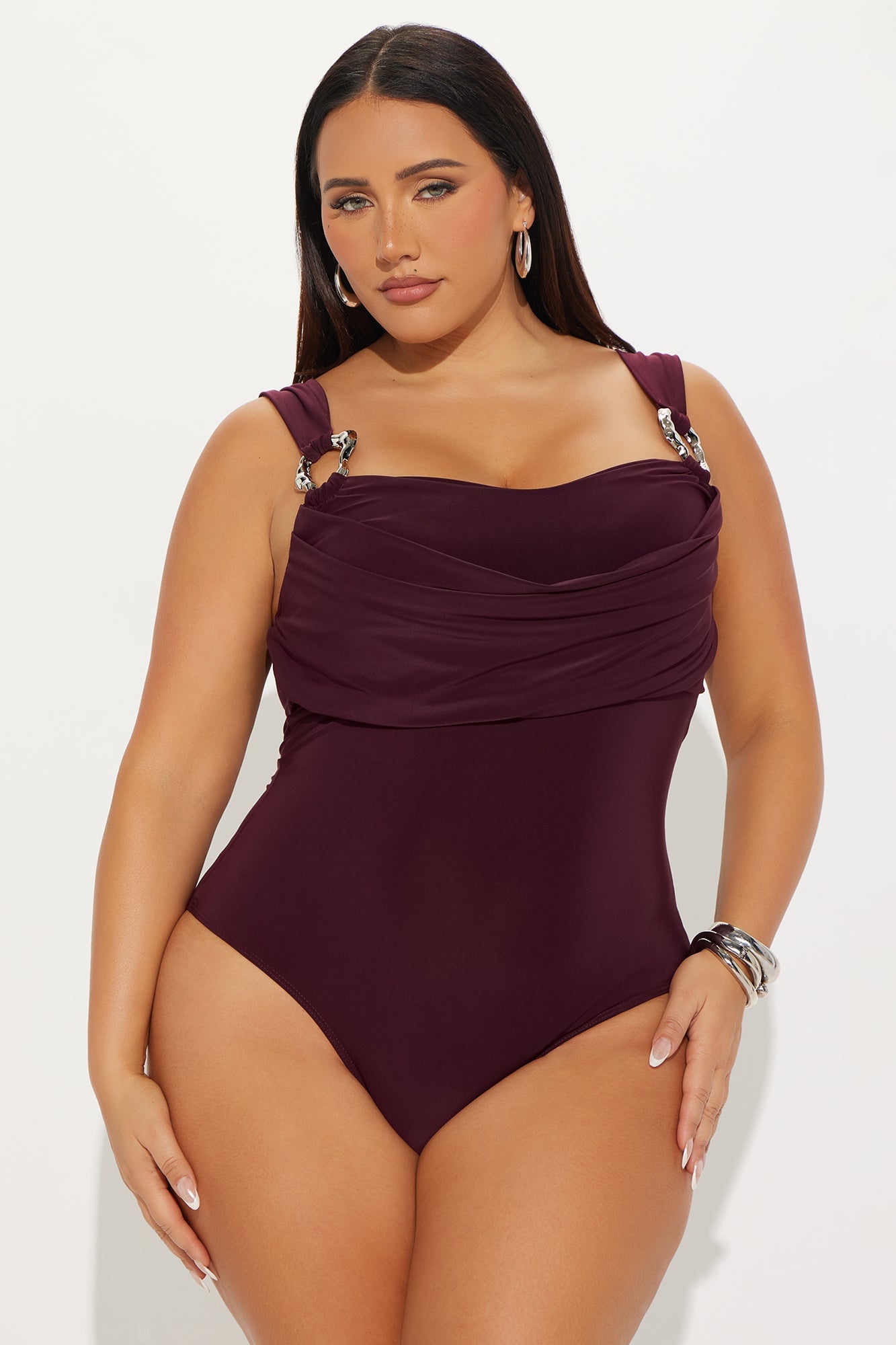 Never Overdone Cowl Neck Bodysuit - Plum image 7