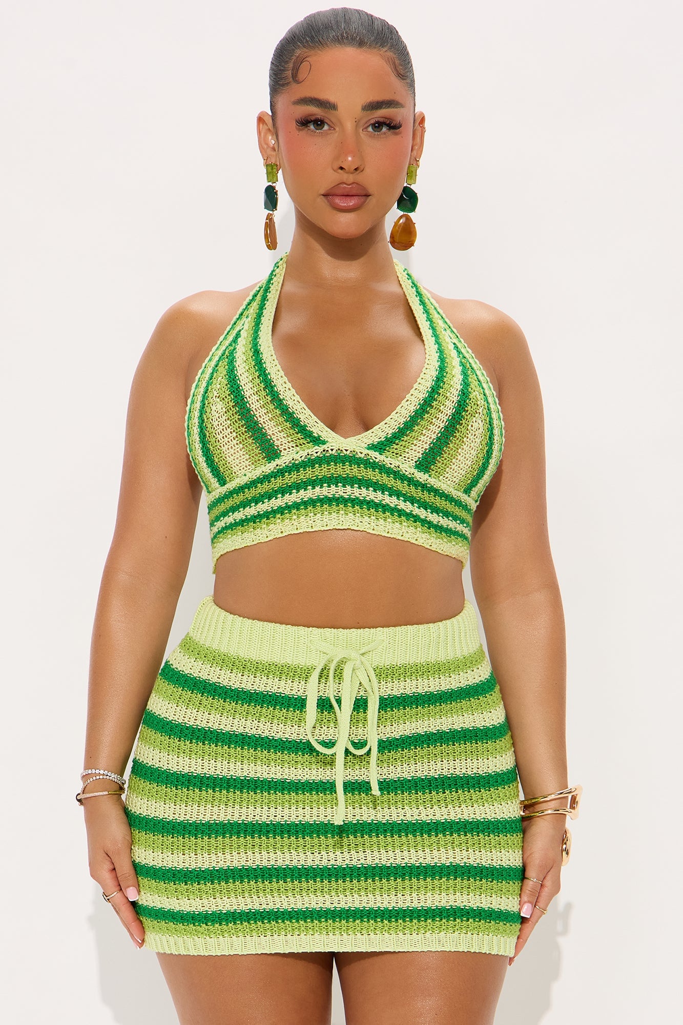Mariyah Crochet Mini Skirt Set - Lime image 5