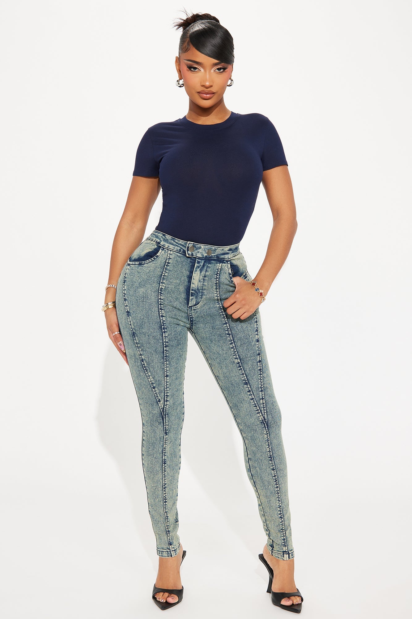 Camilla Classic Fit Crew Neck Tee - Navy image 5