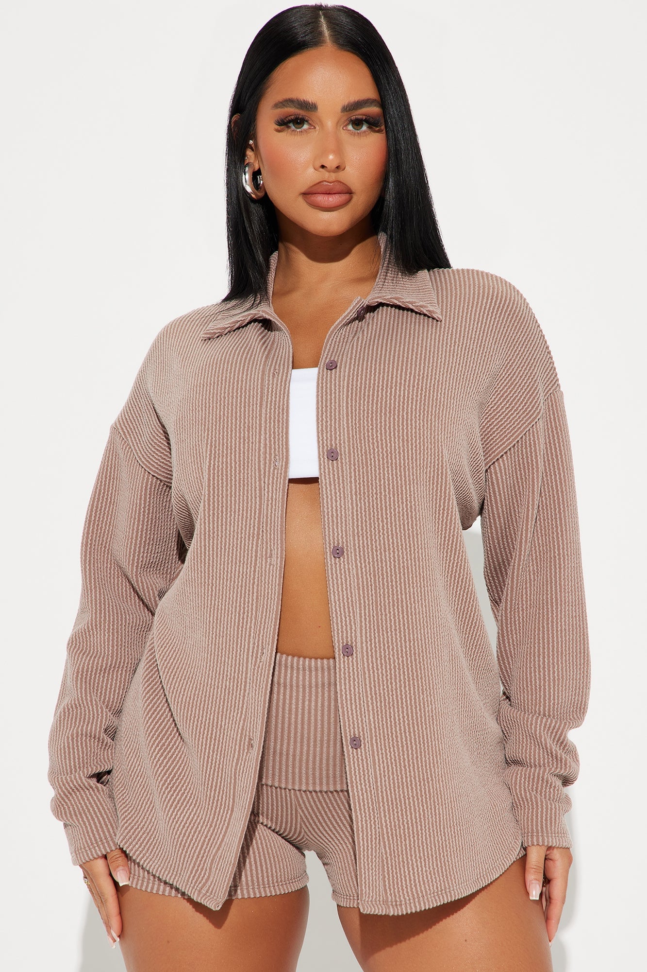 Maddie Biker Short Set - Taupe image 4