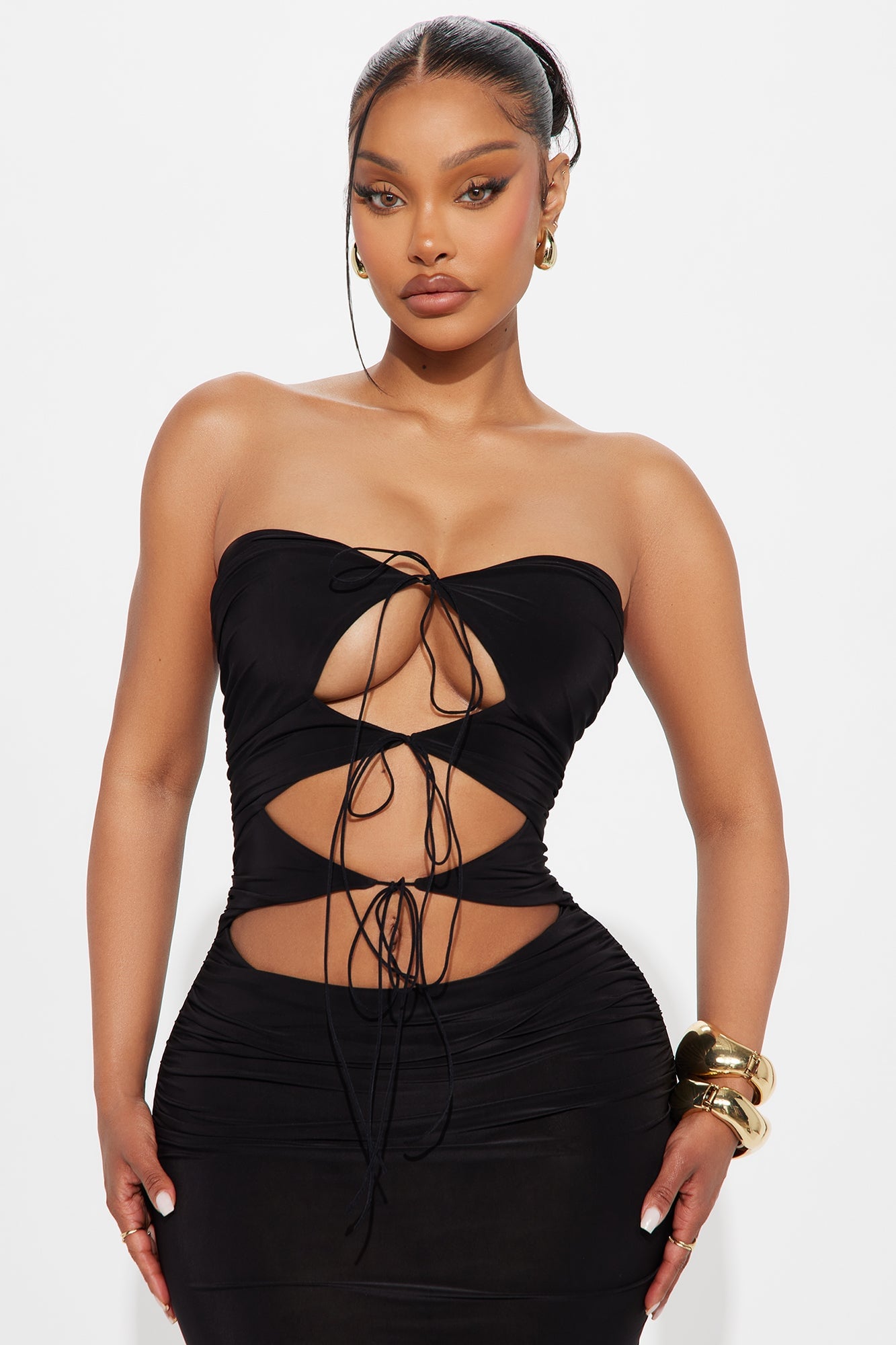 Look At Me Cut Out Maxi Dress - Black image 2