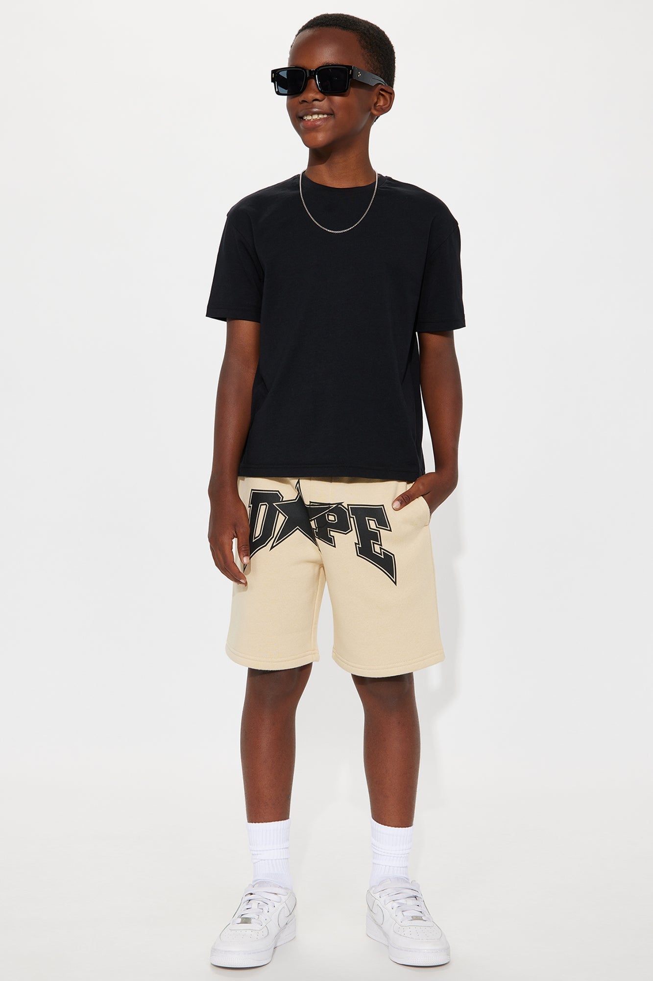 Mini Tyson Dope Star Relaxed Sweatshorts - Tan image 1
