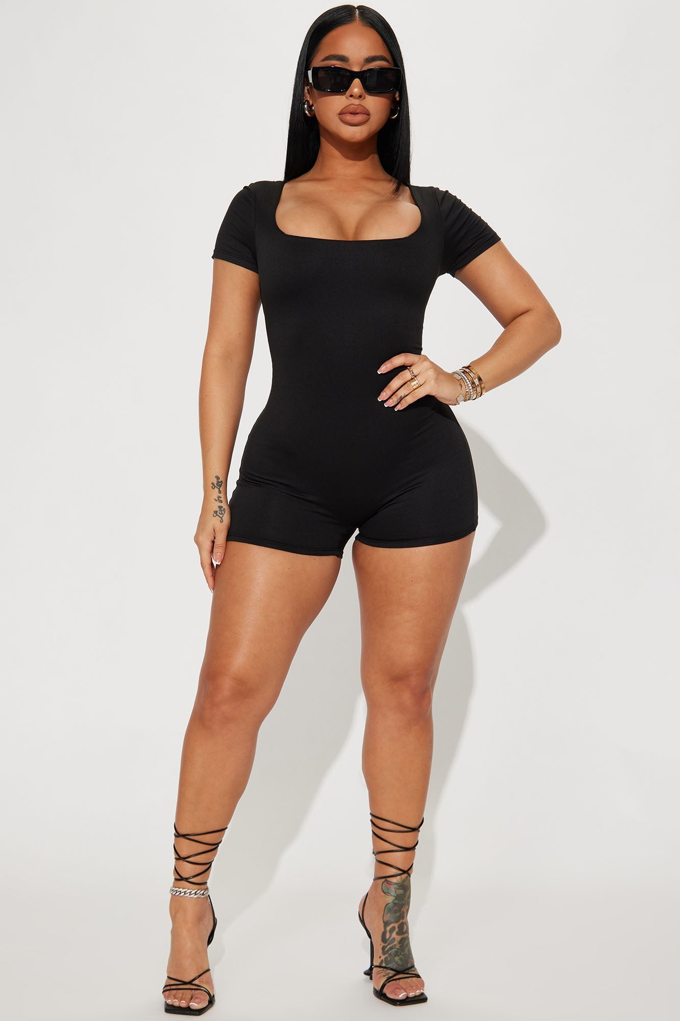 Miranda Double Lined Romper - Black image 4