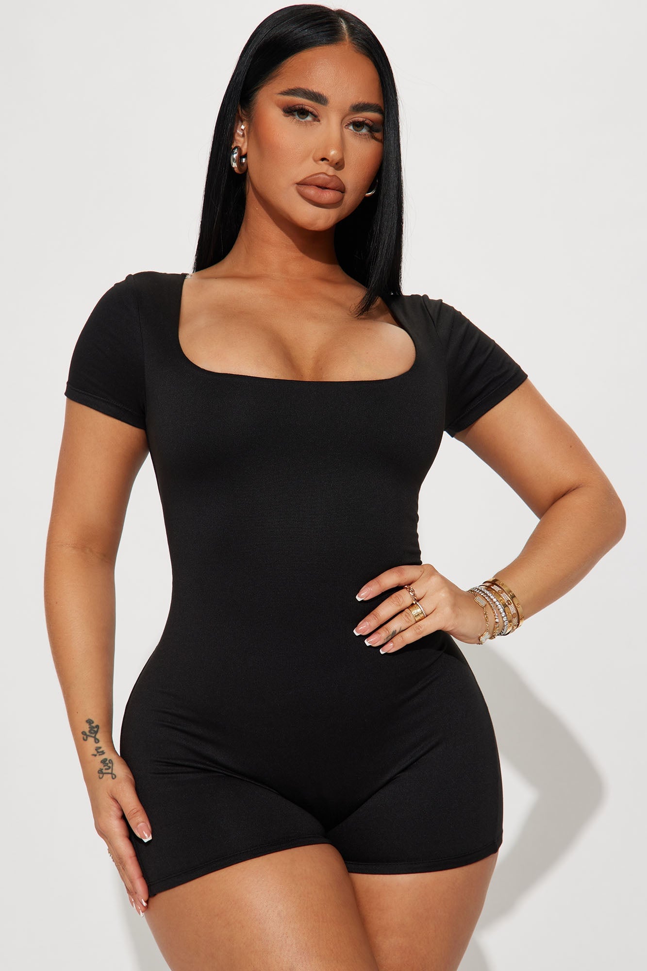Miranda Double Lined Romper - Black image 5