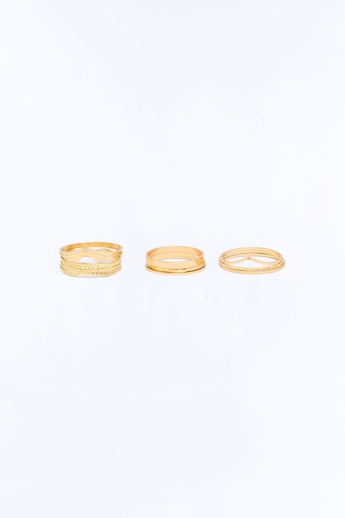 Tea Leaf Ring Set - Gold image 2