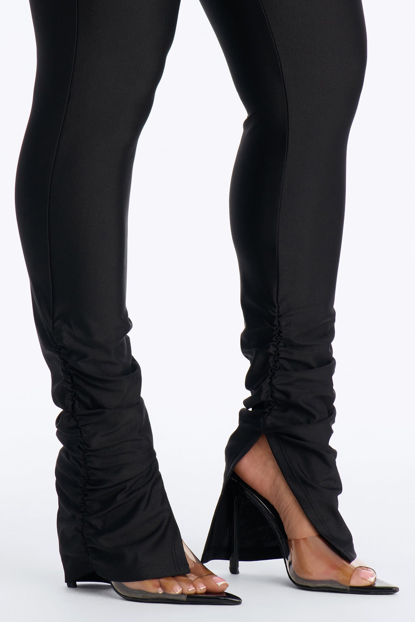 Always Confident High Rise Tricot Ruched Legging - Black image 6