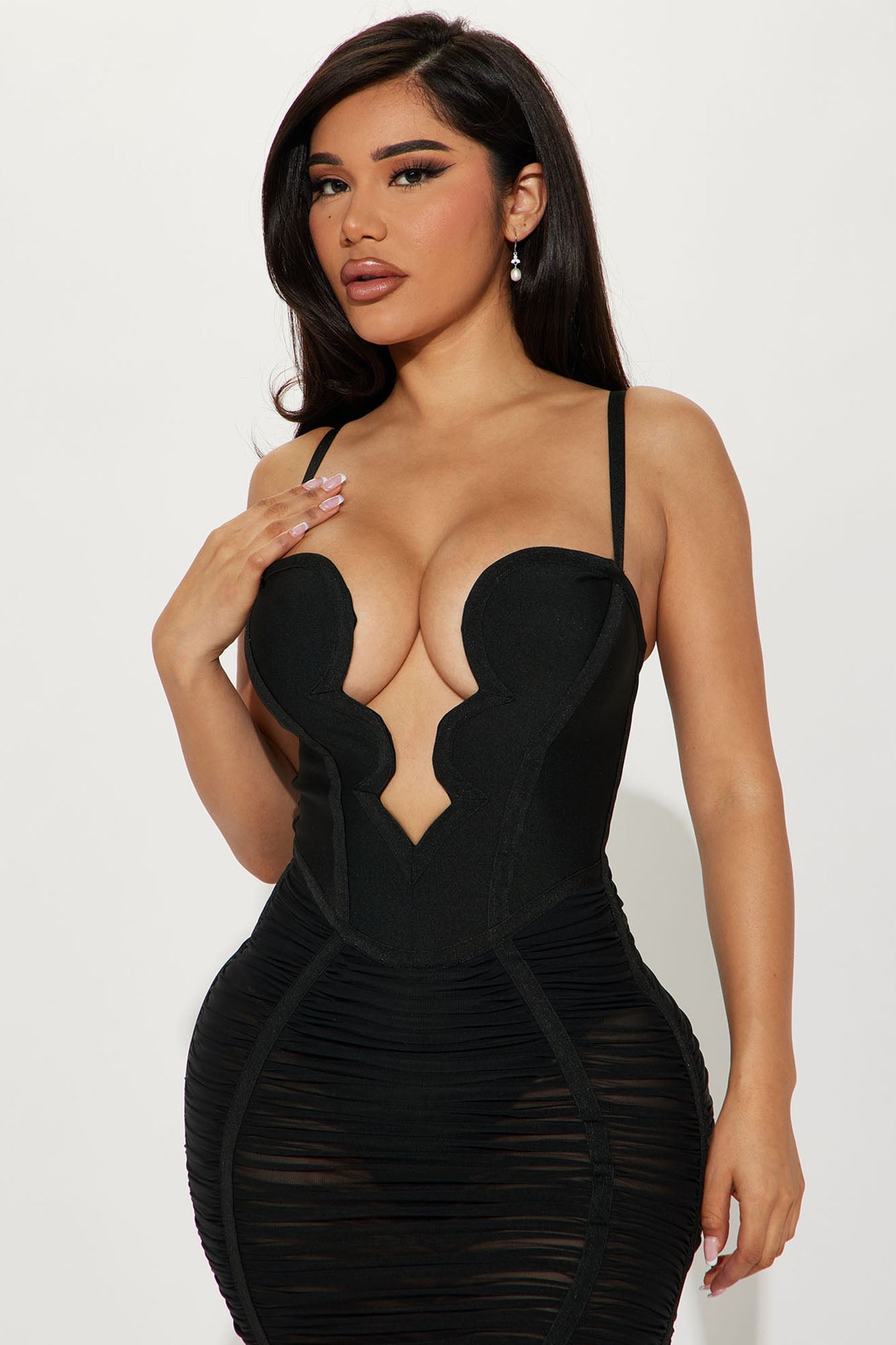 Analise Bandage Midi Dress - Black image 5