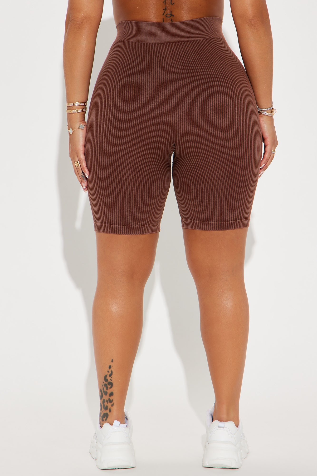 Mia Ribbed Seamless Biker Short - Brown image 6