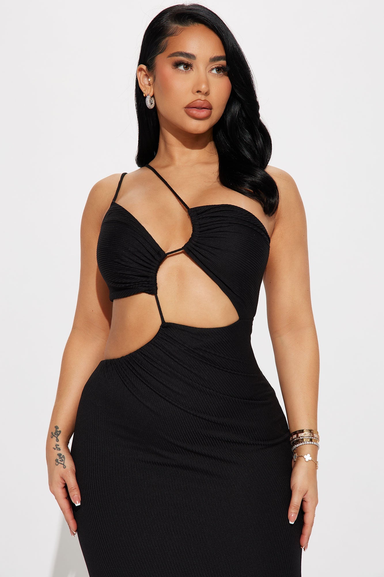 Lala Asymmetrical Maxi Dress - Black image 5