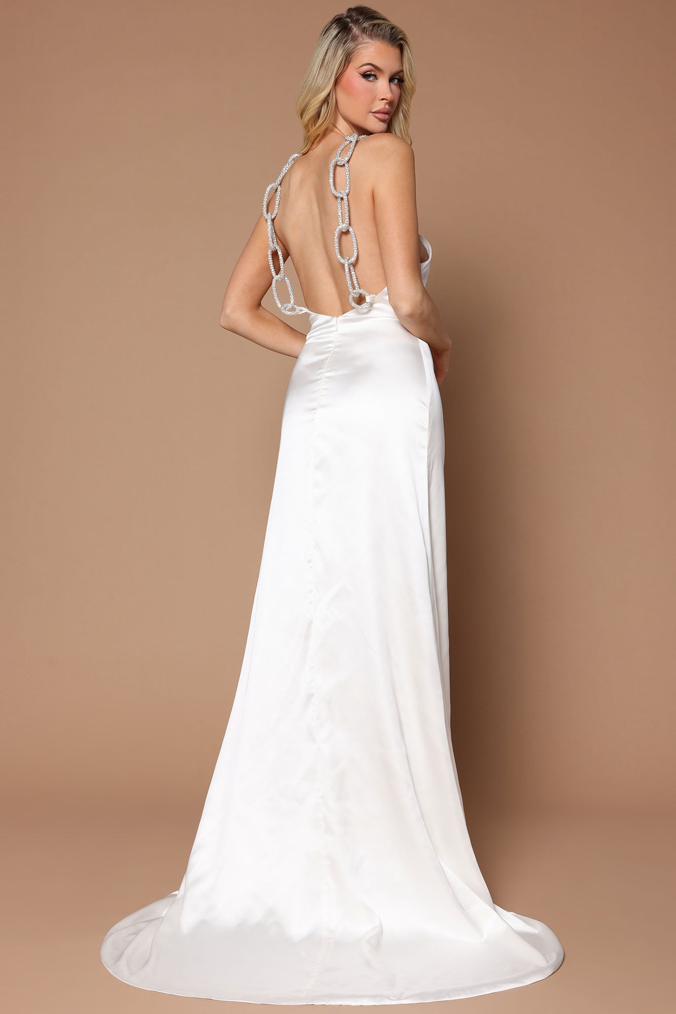 Sofia Satin Gown - White image 4