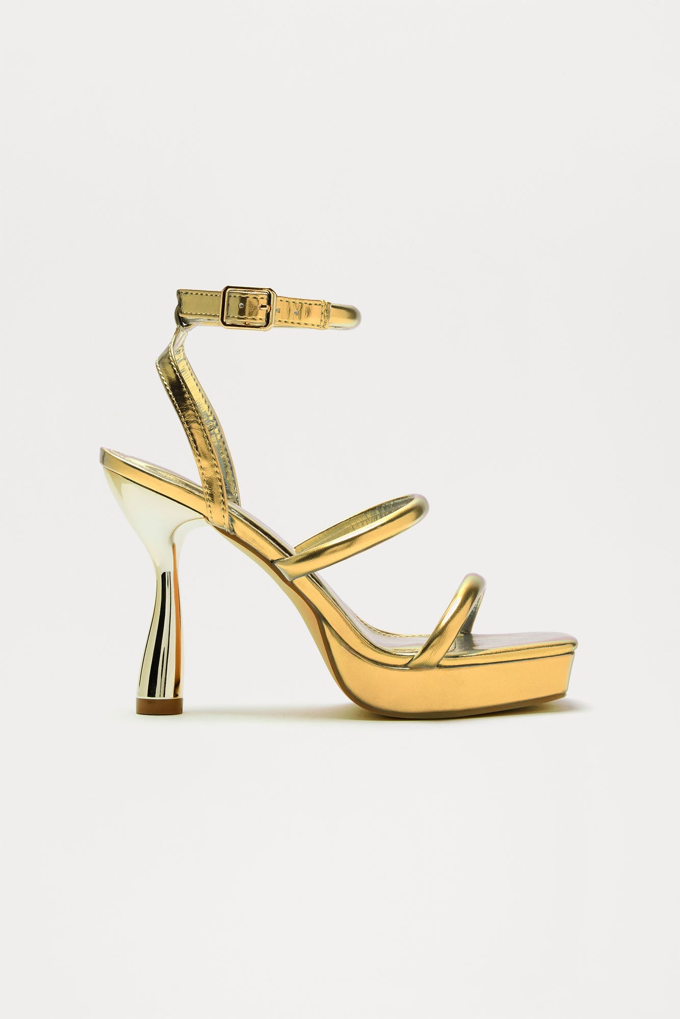 No Vacancy Metallic Heeled Sandals - Gold image 5