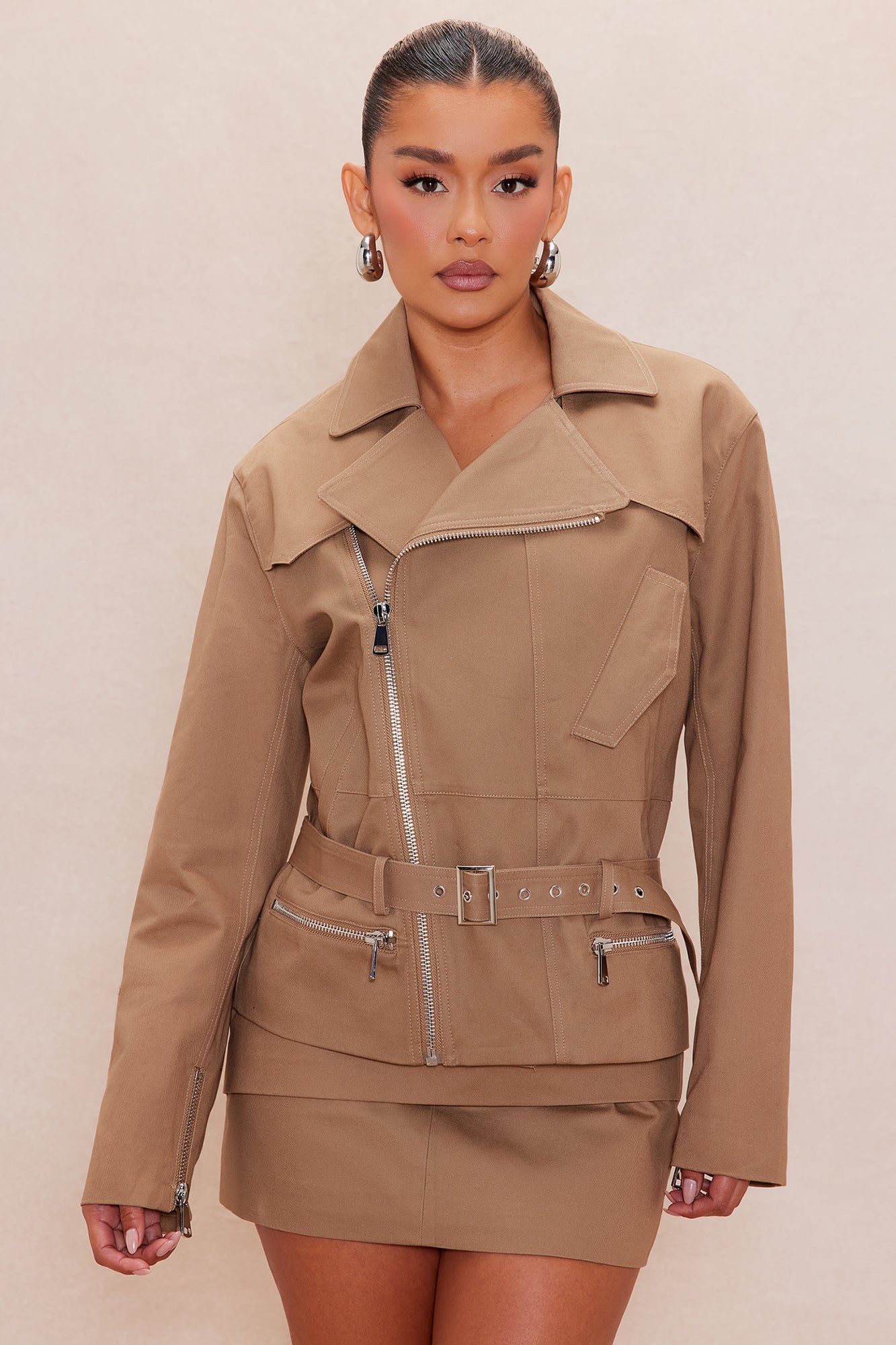 Kehlani Belted Twill Jacket - Khaki image 3