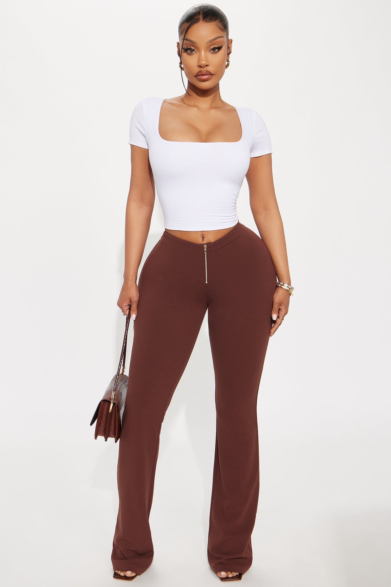 Adriana Double Lined Square Neck Short Sleeve Top - White image 2
