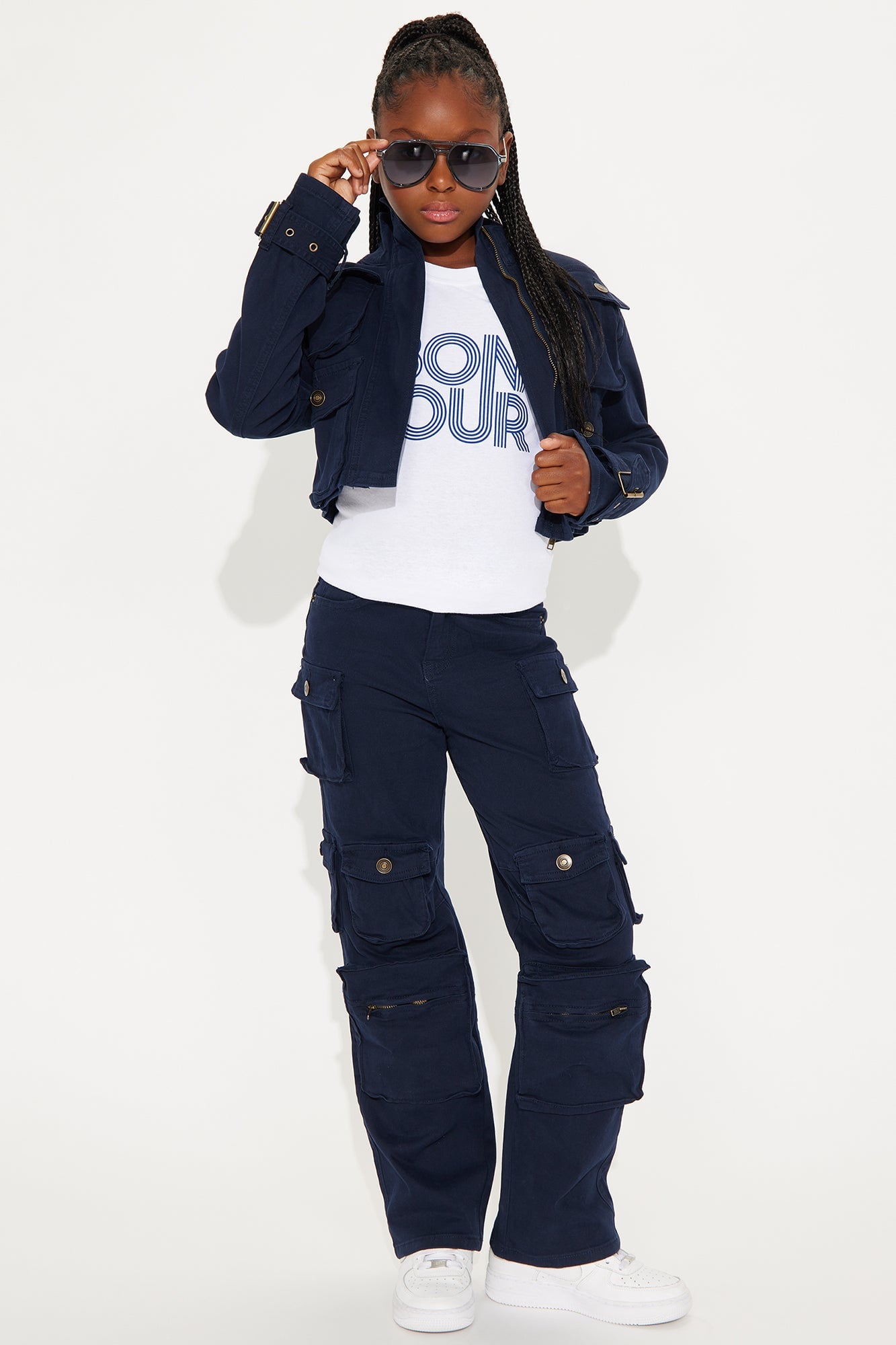 Mini Billie Goes To School Cargo Twill Jacket - Navy image 2