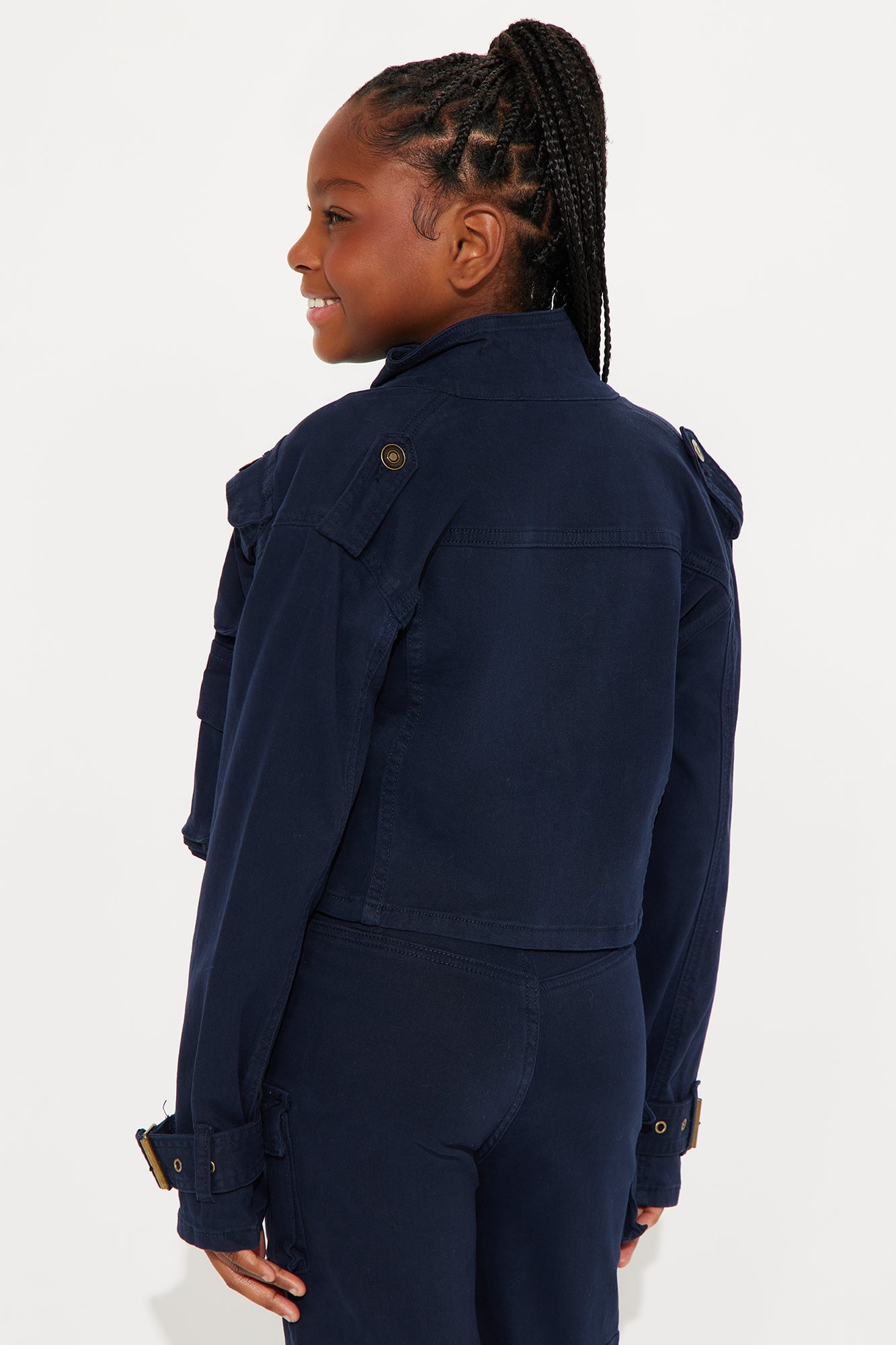 Mini Billie Goes To School Cargo Twill Jacket - Navy image 3