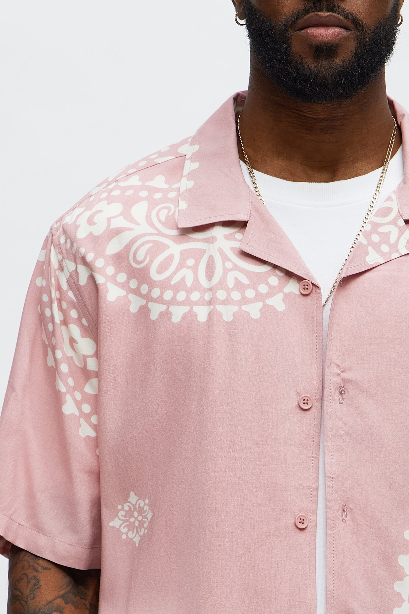 Paisley Rayon Shirt - Pink image 7