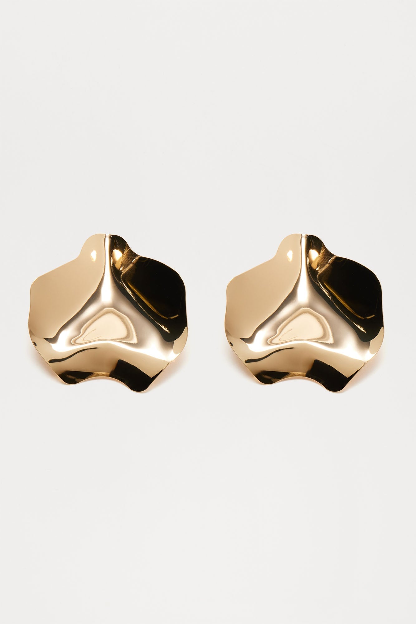 Golden Foil Flakes Earrings - Gold image 3