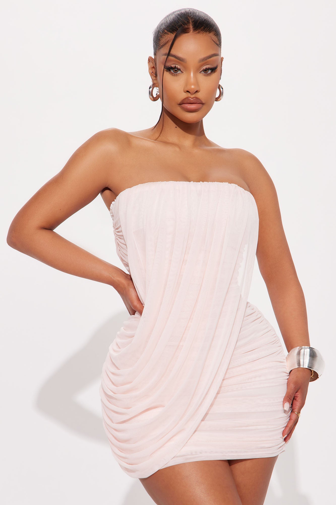 Novelle Strapless Ruched Mini Dress - Blush image 6