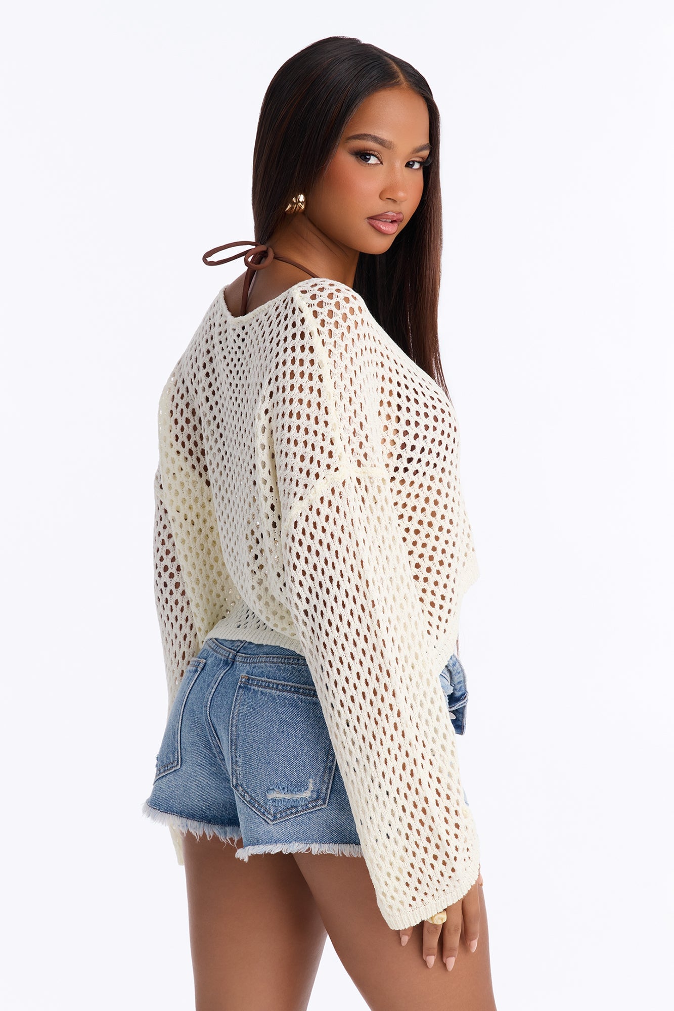 Sun Spirit Crochet Sweater - Cream image 8