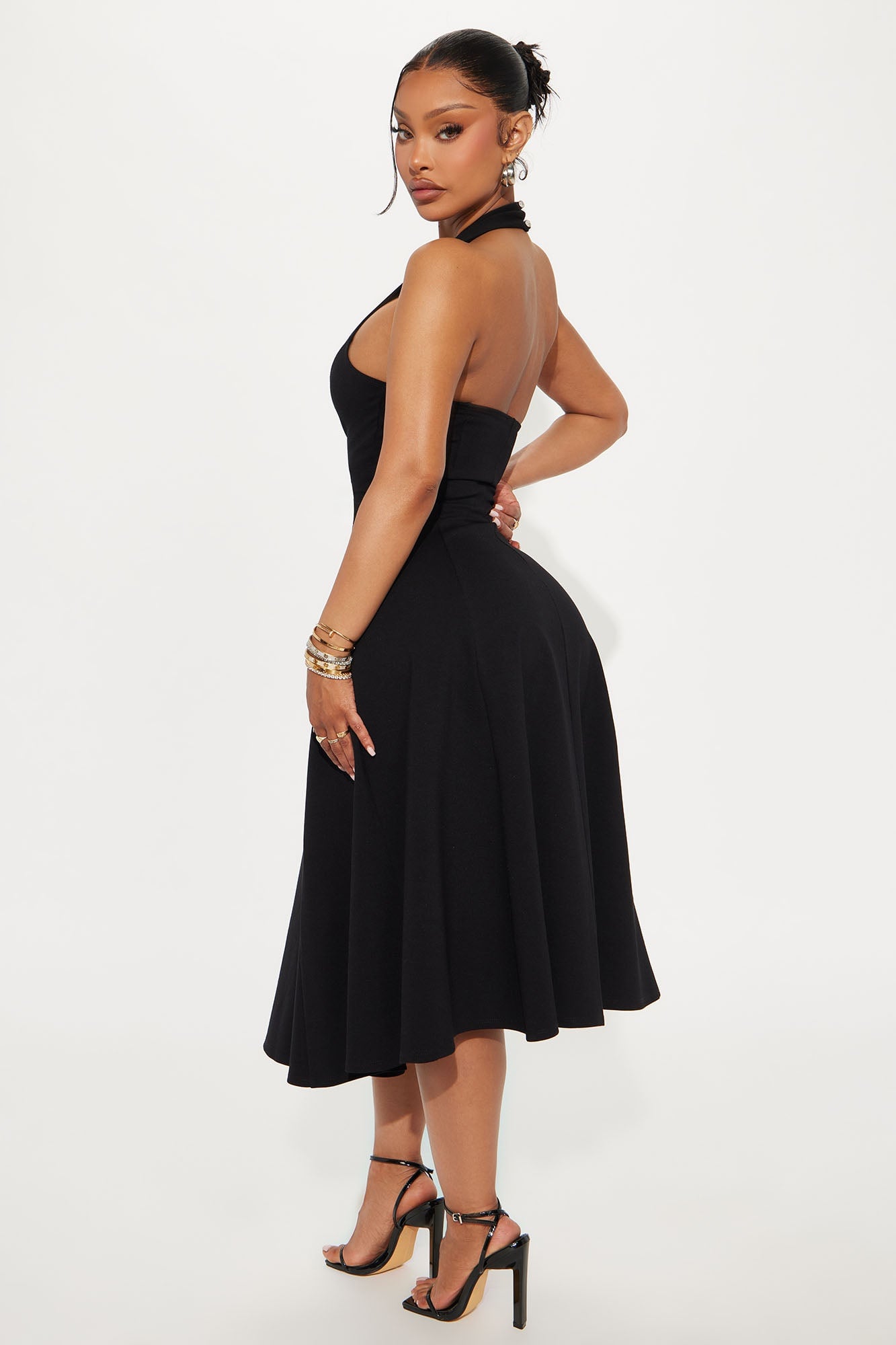 Mabel Ponte Midi Dress - Black image 6