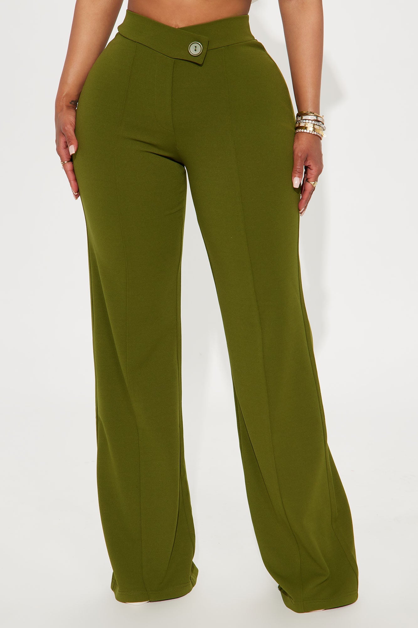 Call It Even Wide Leg Dress Pants - Olive image 5