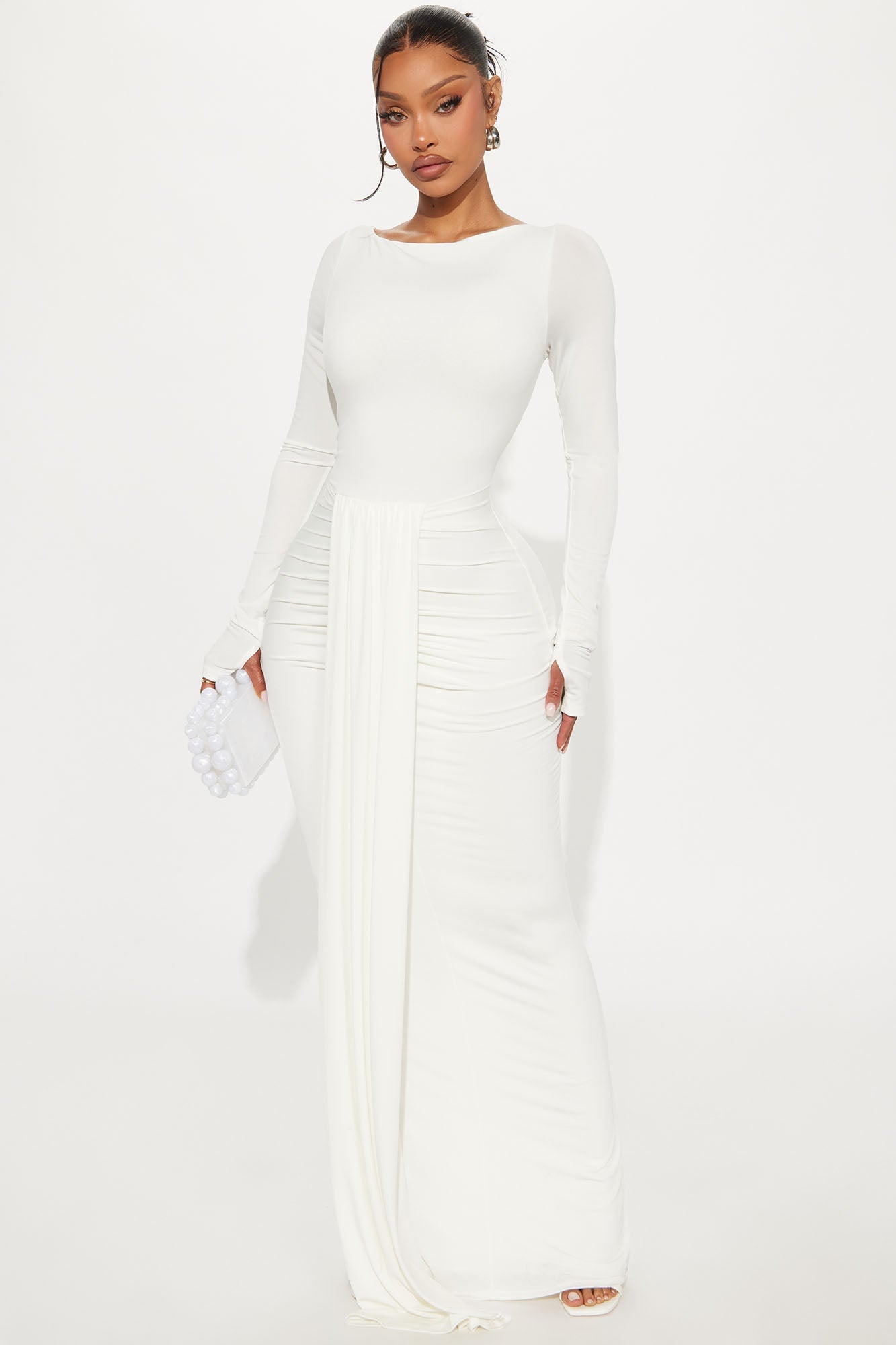 Eloise Boat Neck Maxi Dress - White image 4