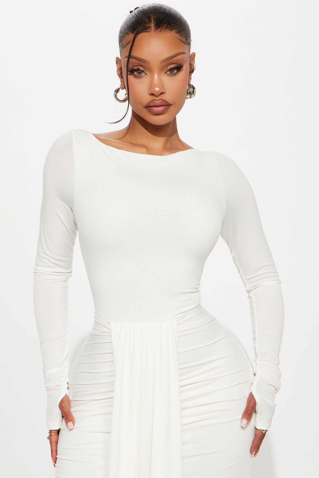 Eloise Boat Neck Maxi Dress - White image 5