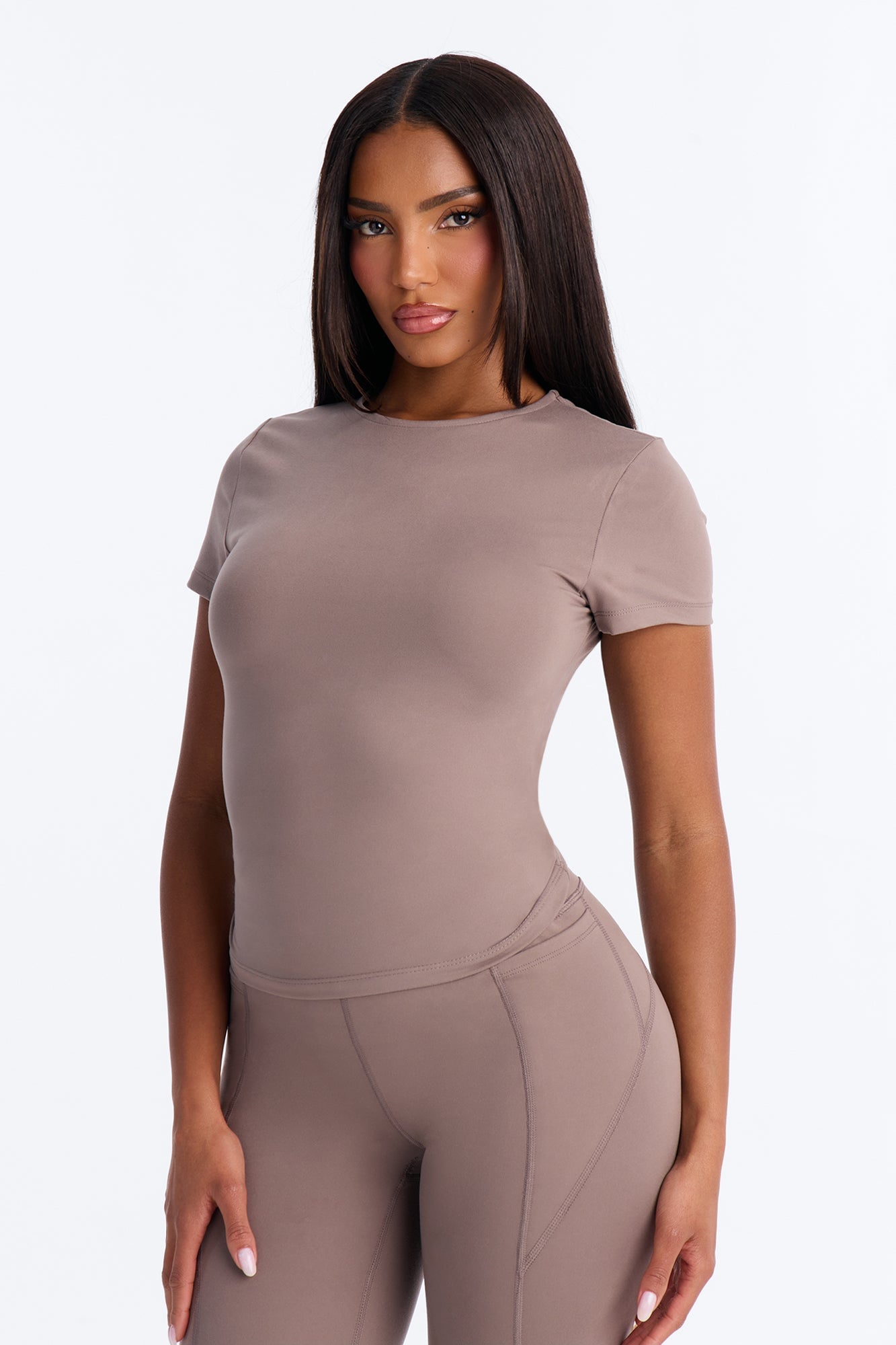 Myla Tricot Lounge Short Sleeve Top - Stone image 1
