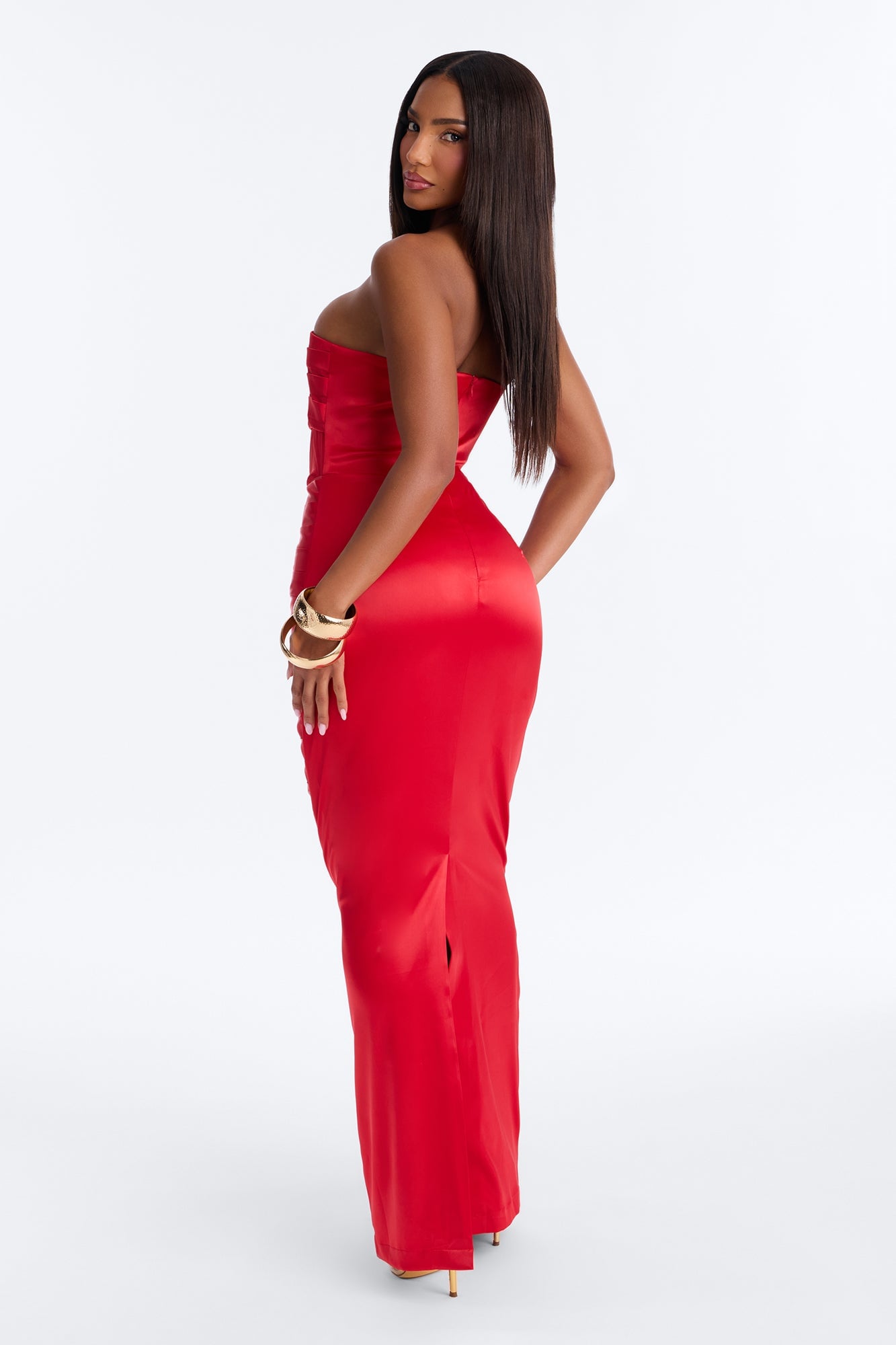 Number One Girl Satin Gown - Red image 3
