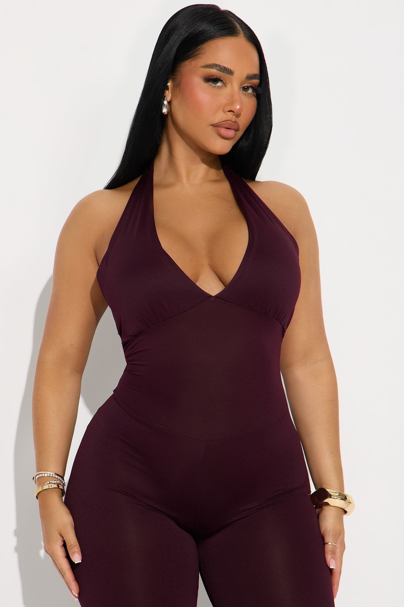 Nichole Ribbed Halter Jumpsuit - Plum image 2