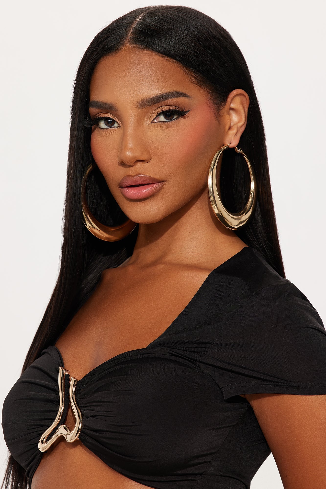 Catalina Oversized Hoop Earrings - Gold image 2