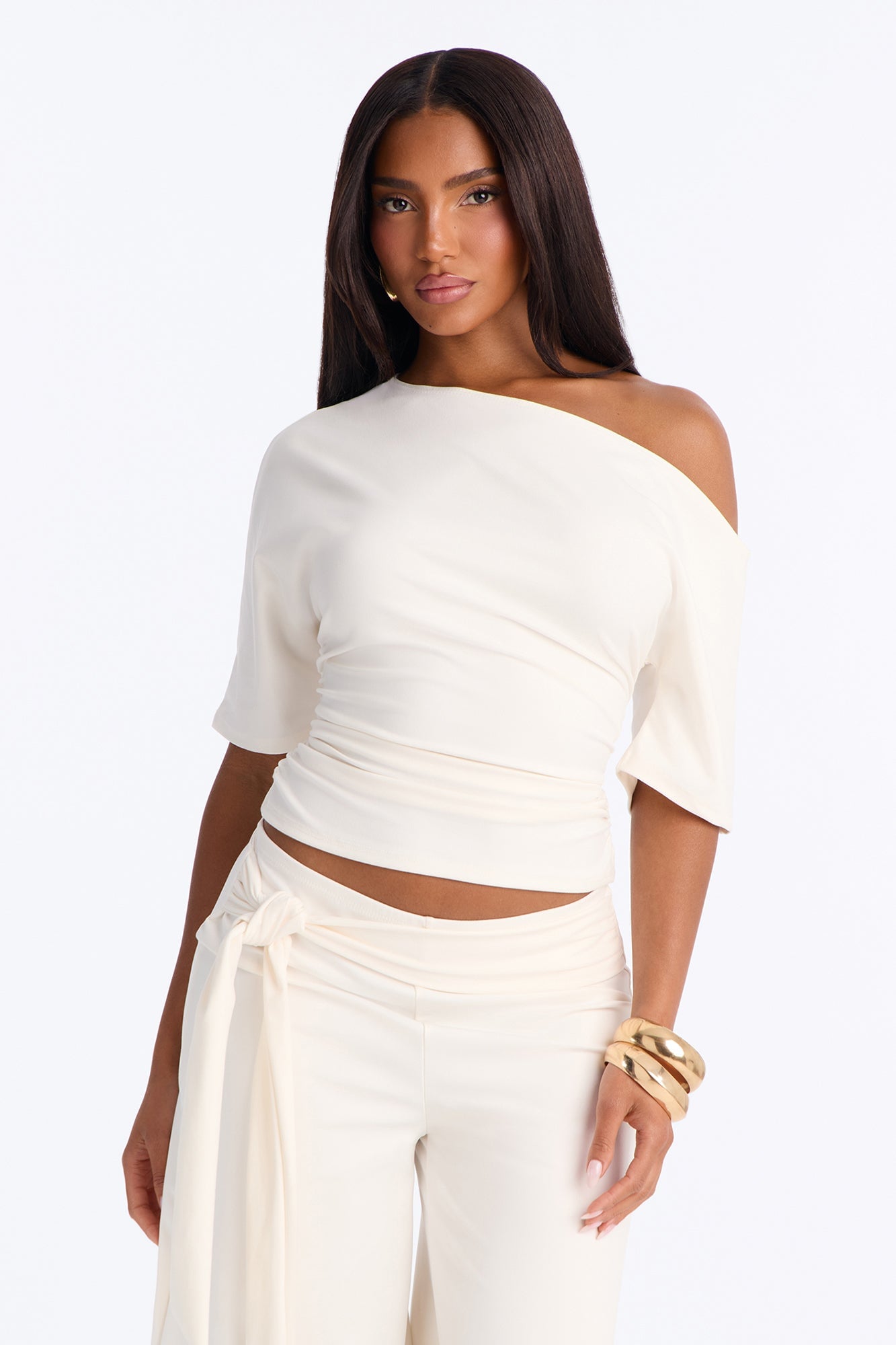 Amelie Tie Front Gaucho Pant Set - White image 6
