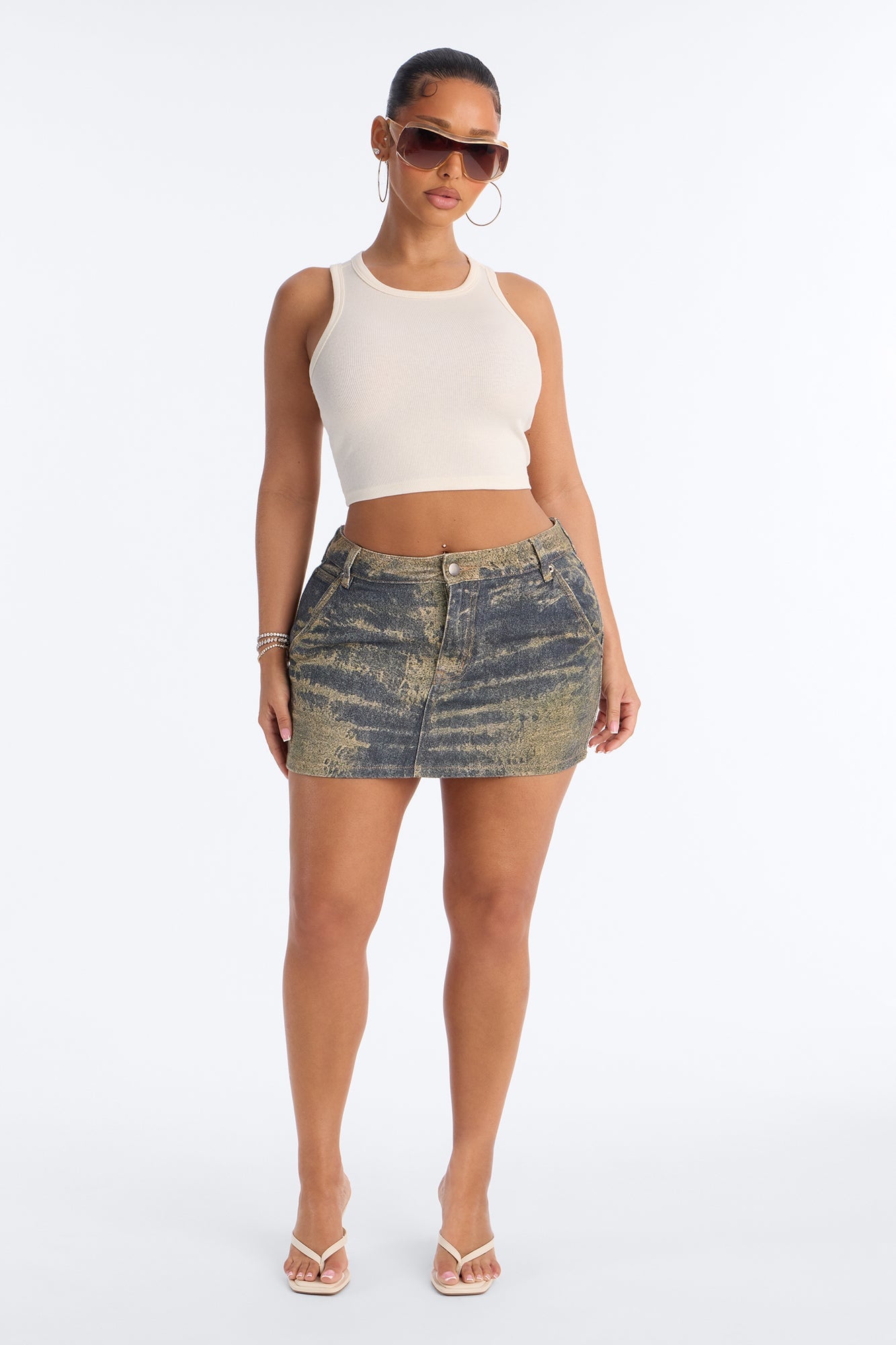 Cara Ribbed Tank - Bone image 5