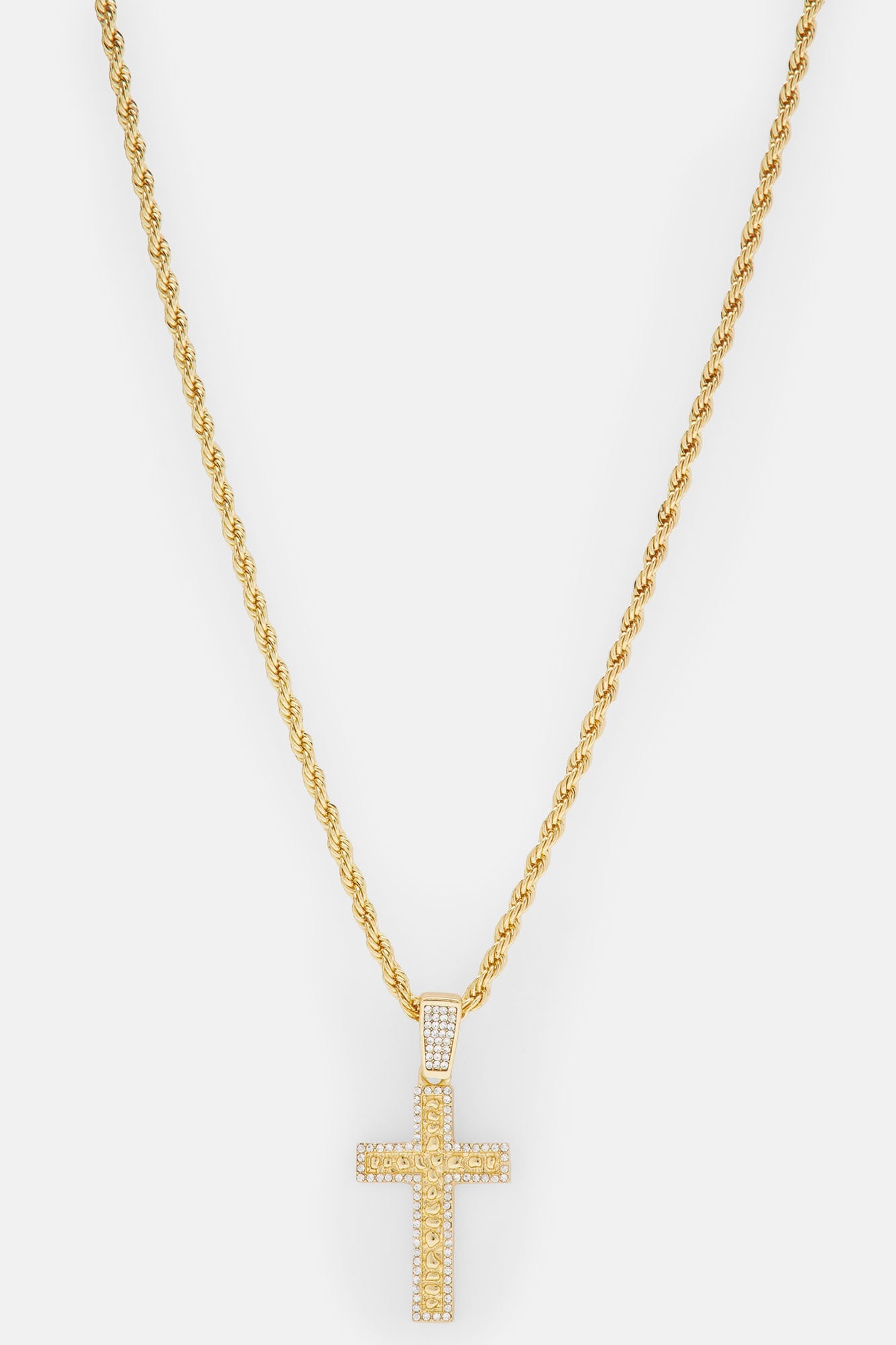 Nugget Cross Chain Necklace - Gold image 3