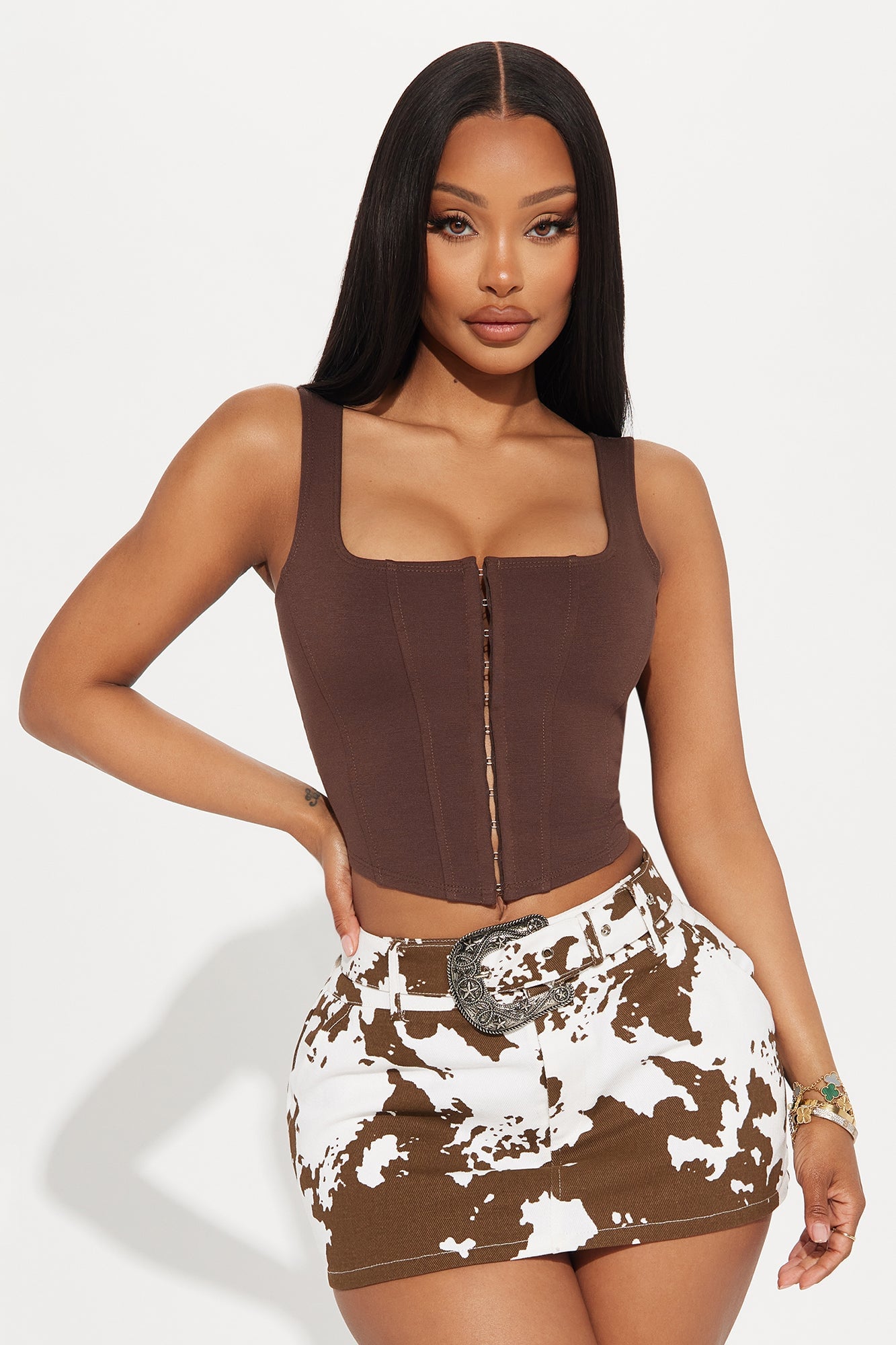 Belle Corset Top - Brown image 4