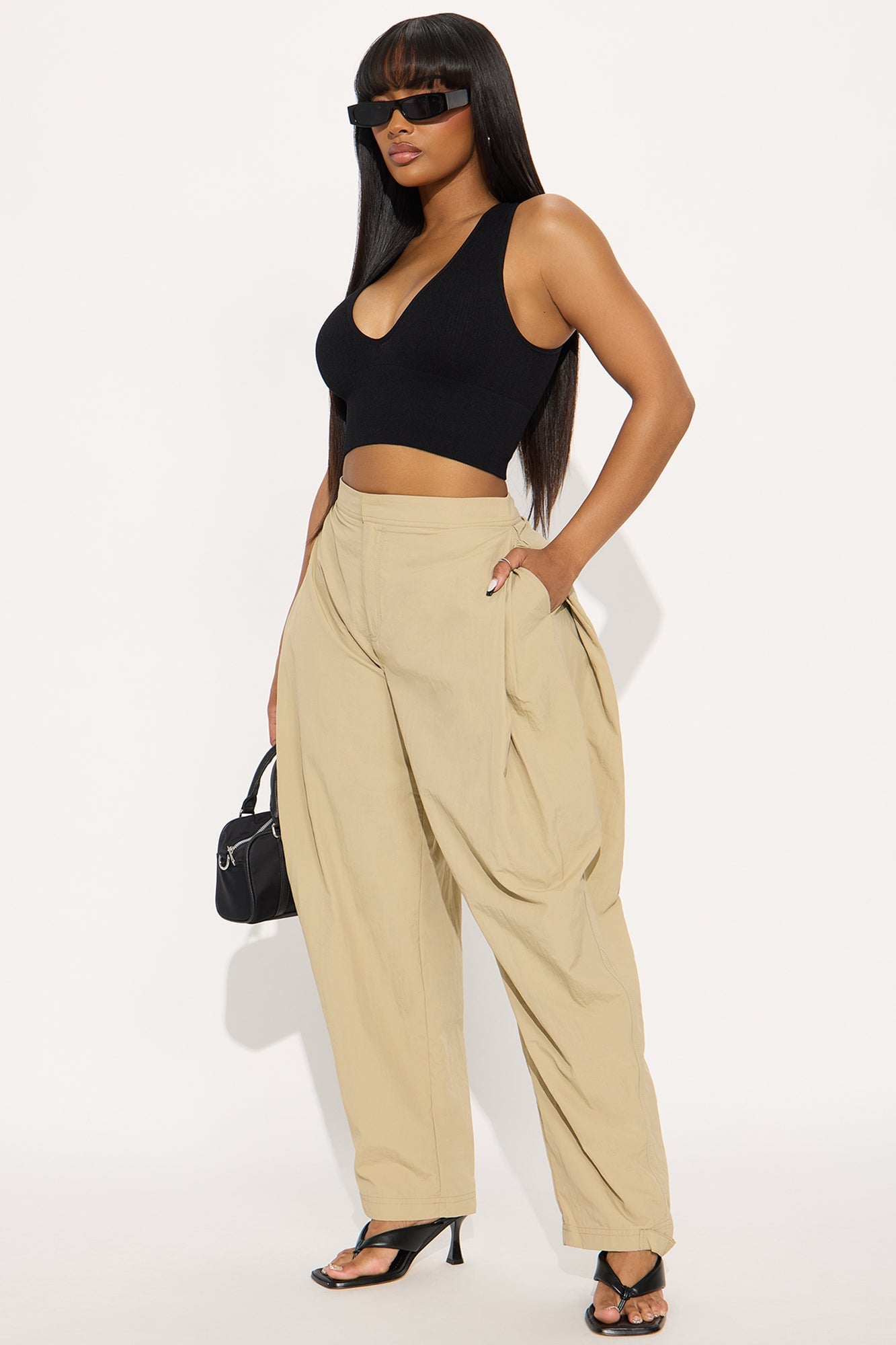 Nylon Windbreaker Pant - Taupe image 5