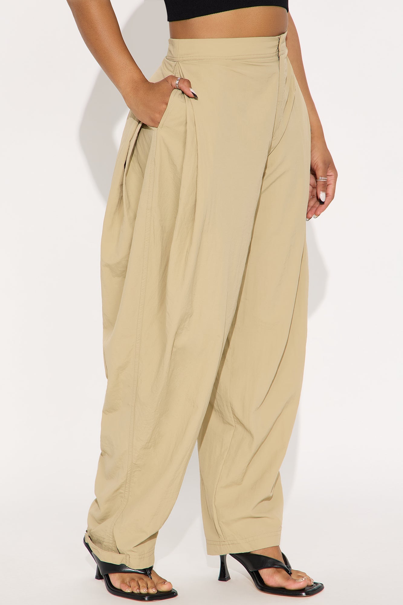 Nylon Windbreaker Pant - Taupe image 7