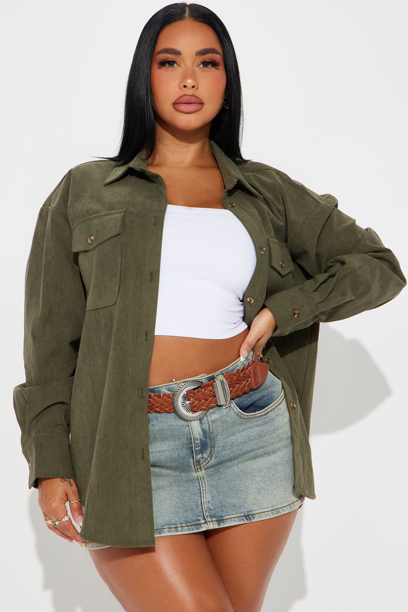 Fall Feeling Corduroy Shirt - Olive image 4